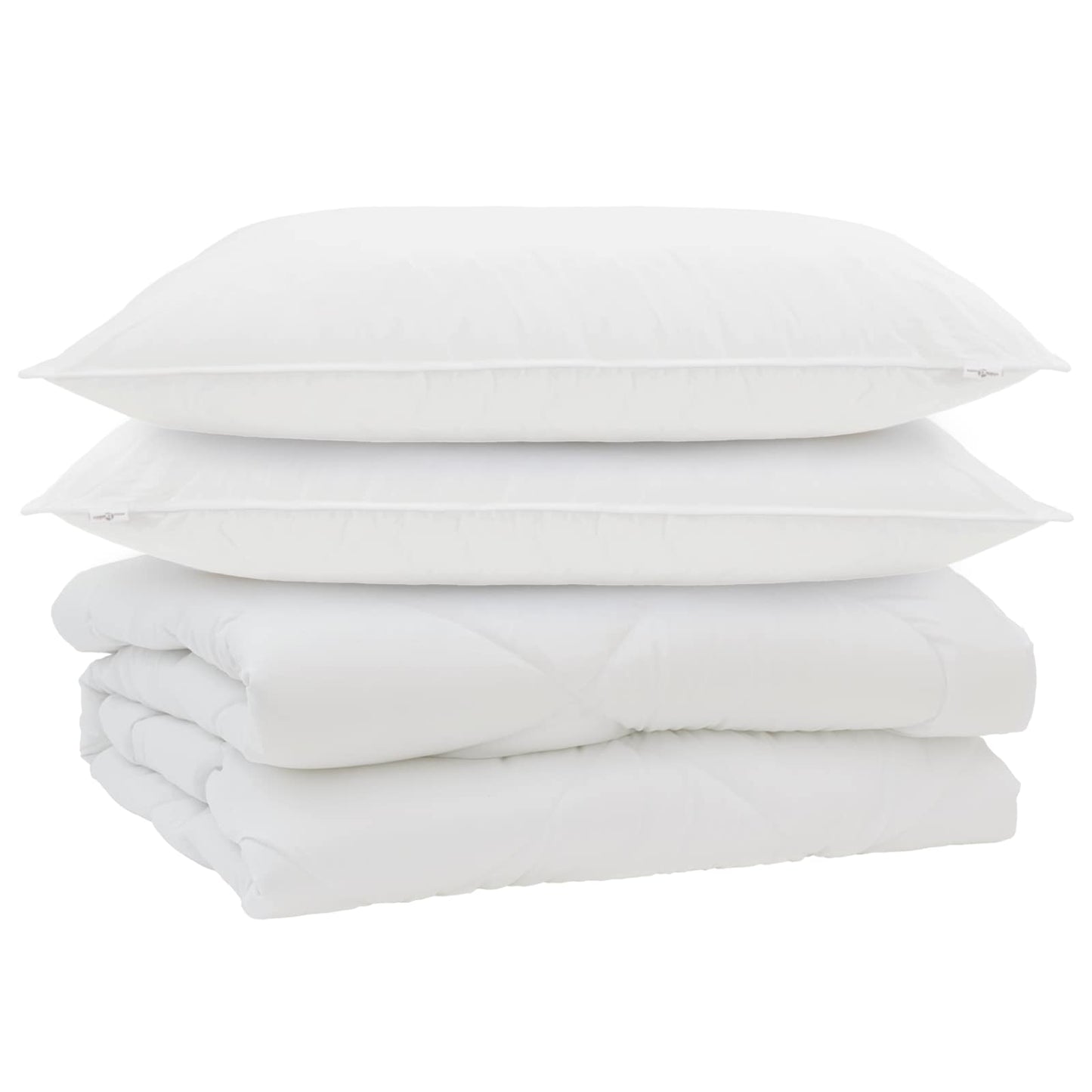 Duvet with Pillows 3 pcs White Microfiber