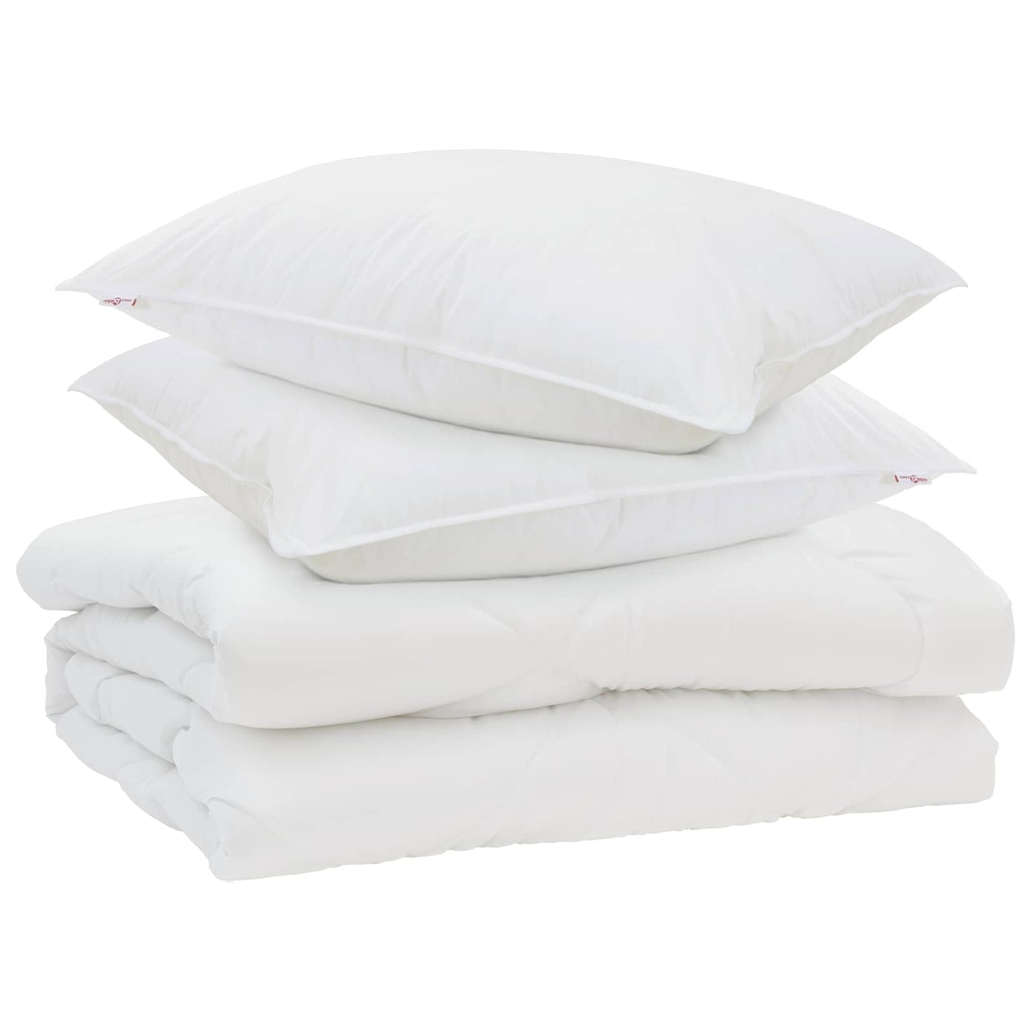 Duvet with Pillows 3 pcs White Microfiber