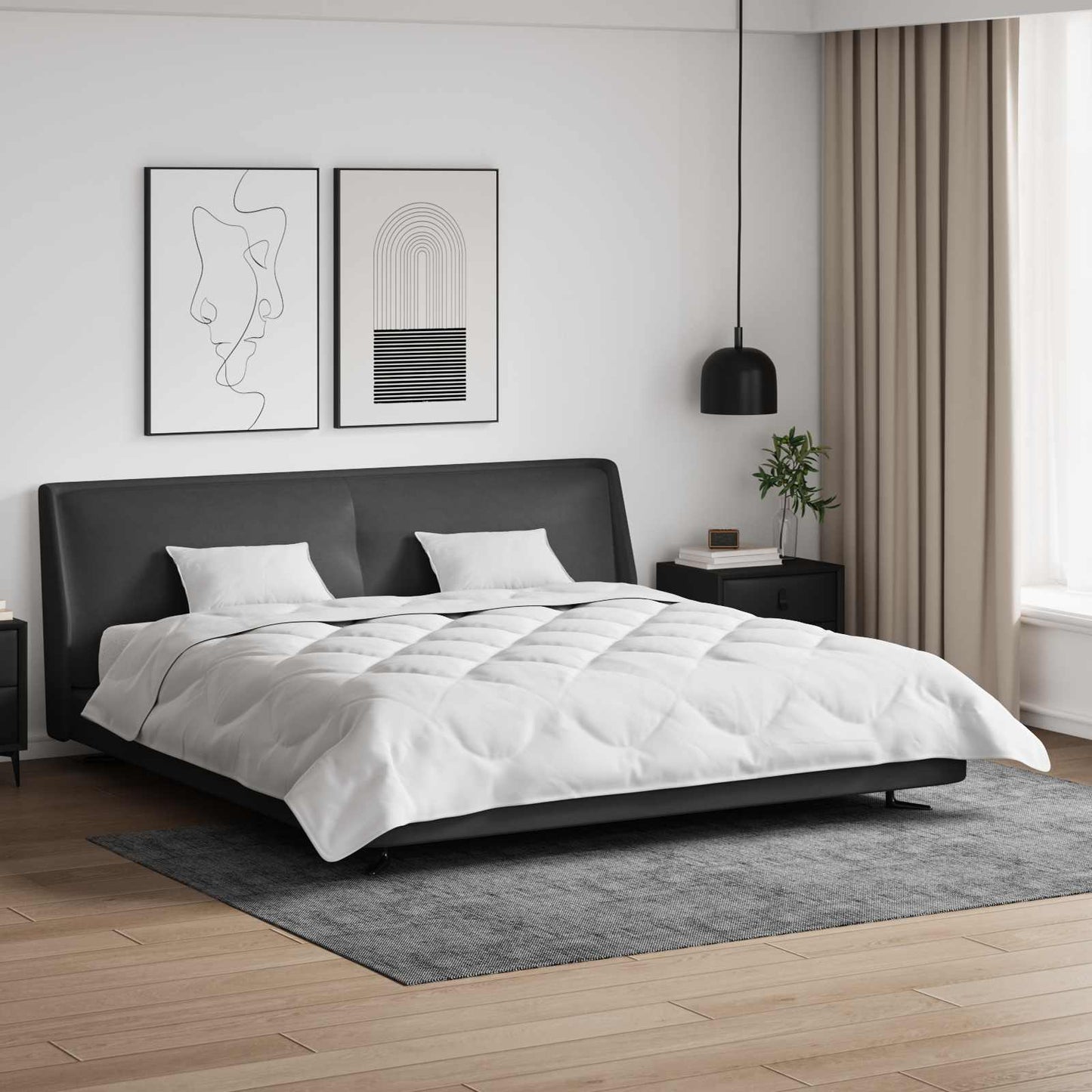 Duvet with Pillows 3 pcs White Microfiber