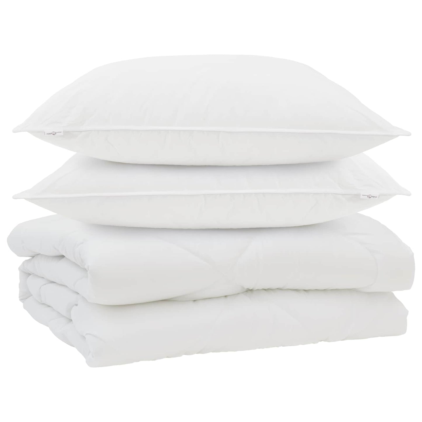 Duvet with Pillows 3 pcs White Microfiber
