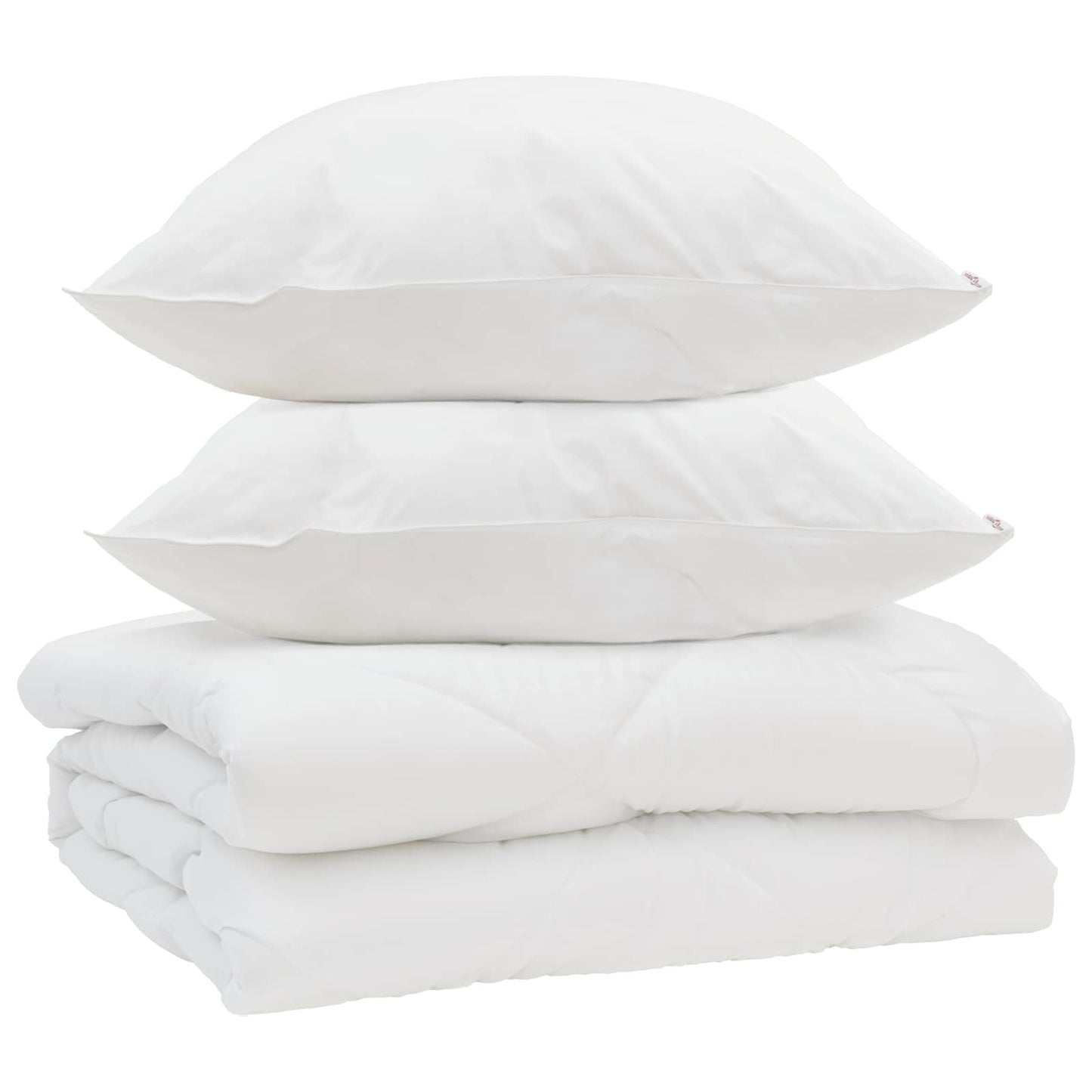 Duvet with Pillows 3 pcs White Microfiber