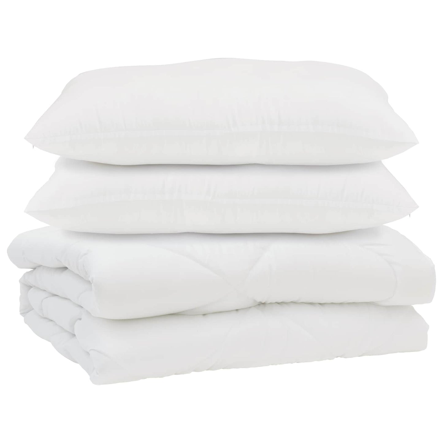Duvet with Pillows 3 pcs White Microfiber