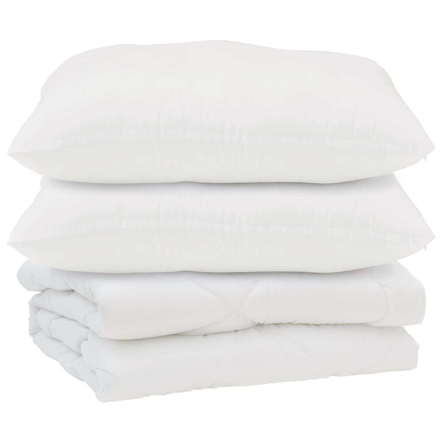 Duvet with Pillows 3 pcs White Microfiber
