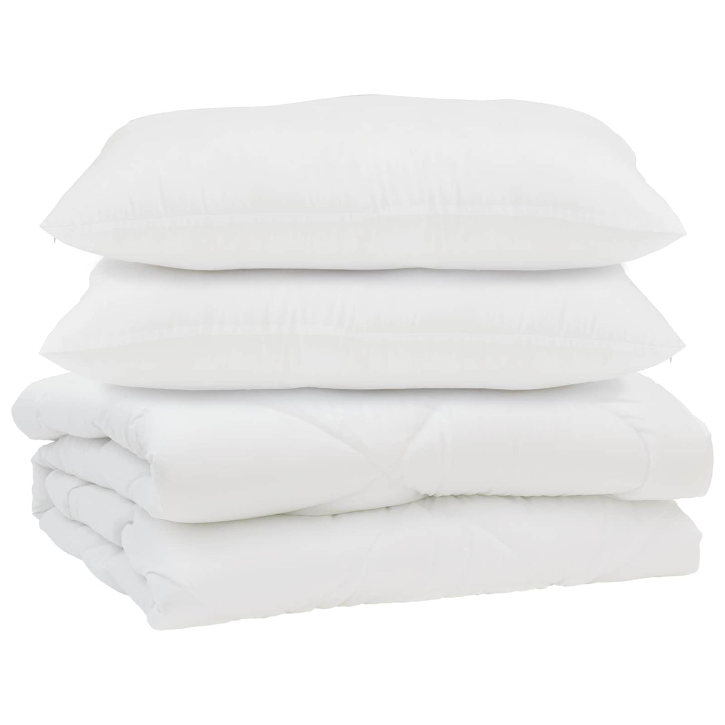 Duvet with Pillows 3 pcs White Microfiber