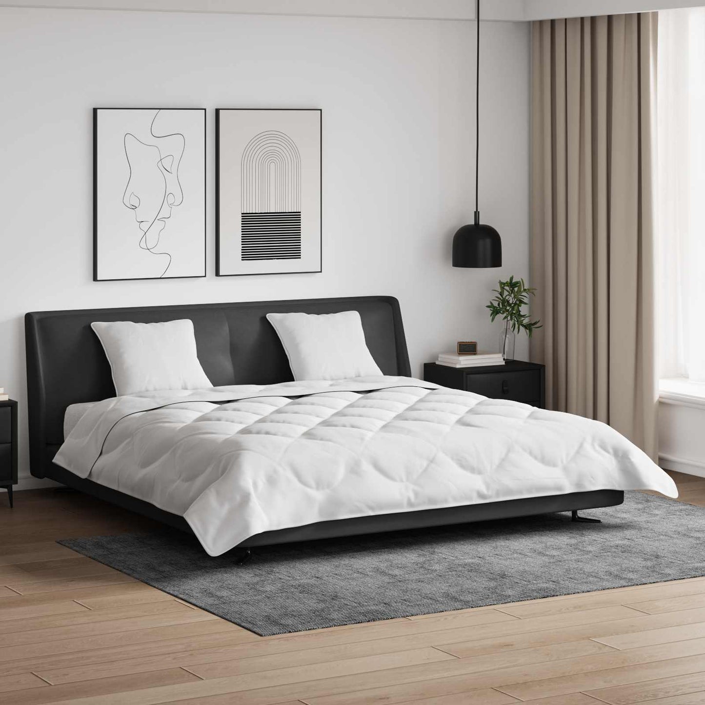 Duvet with Pillows 3 pcs White Microfiber