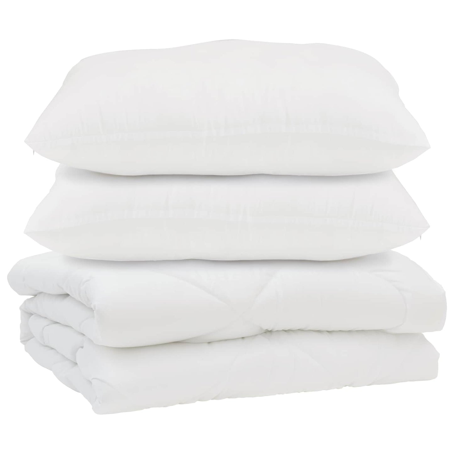 Duvet with Pillows 3 pcs White Microfiber