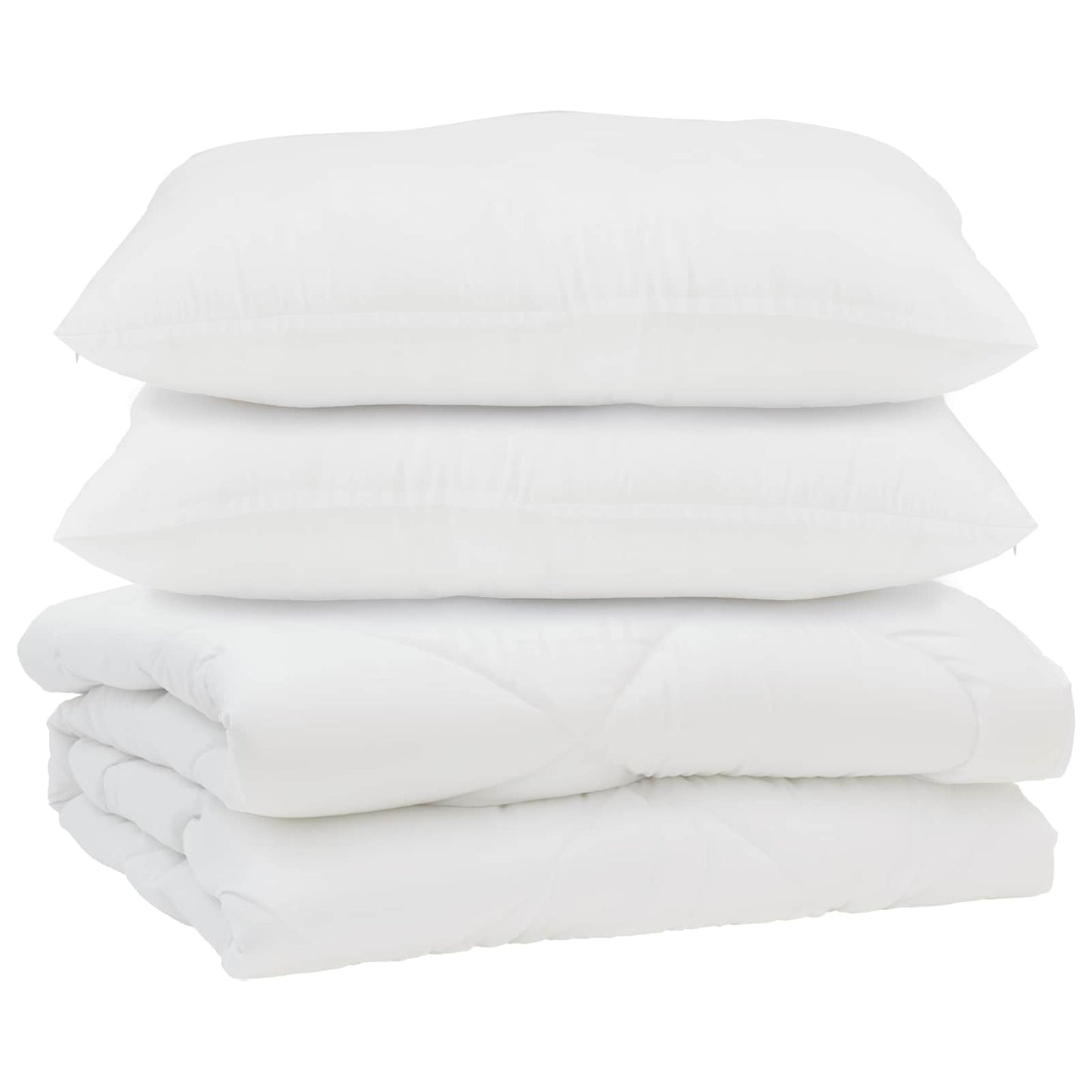 Duvet with Pillows 3 pcs White Microfiber