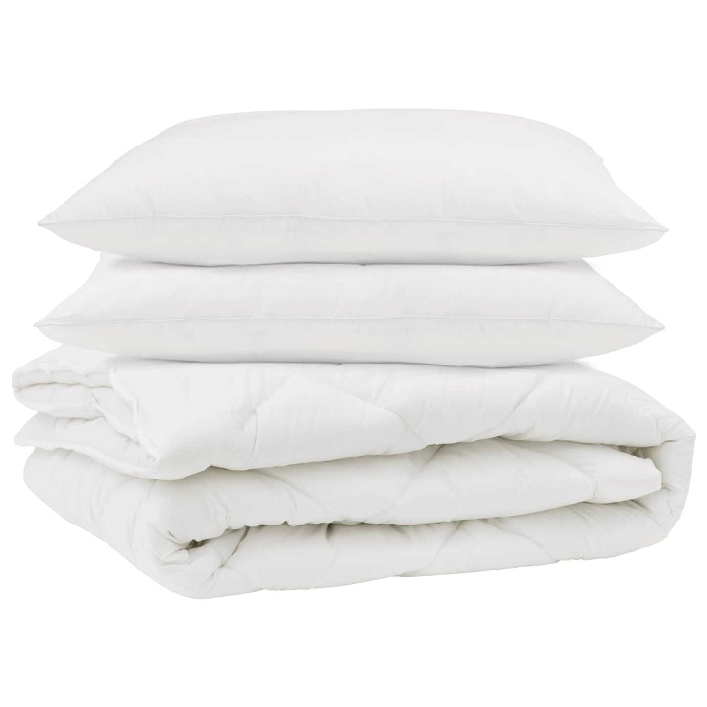 Duvet with pillows 3 pcs White Microfiber