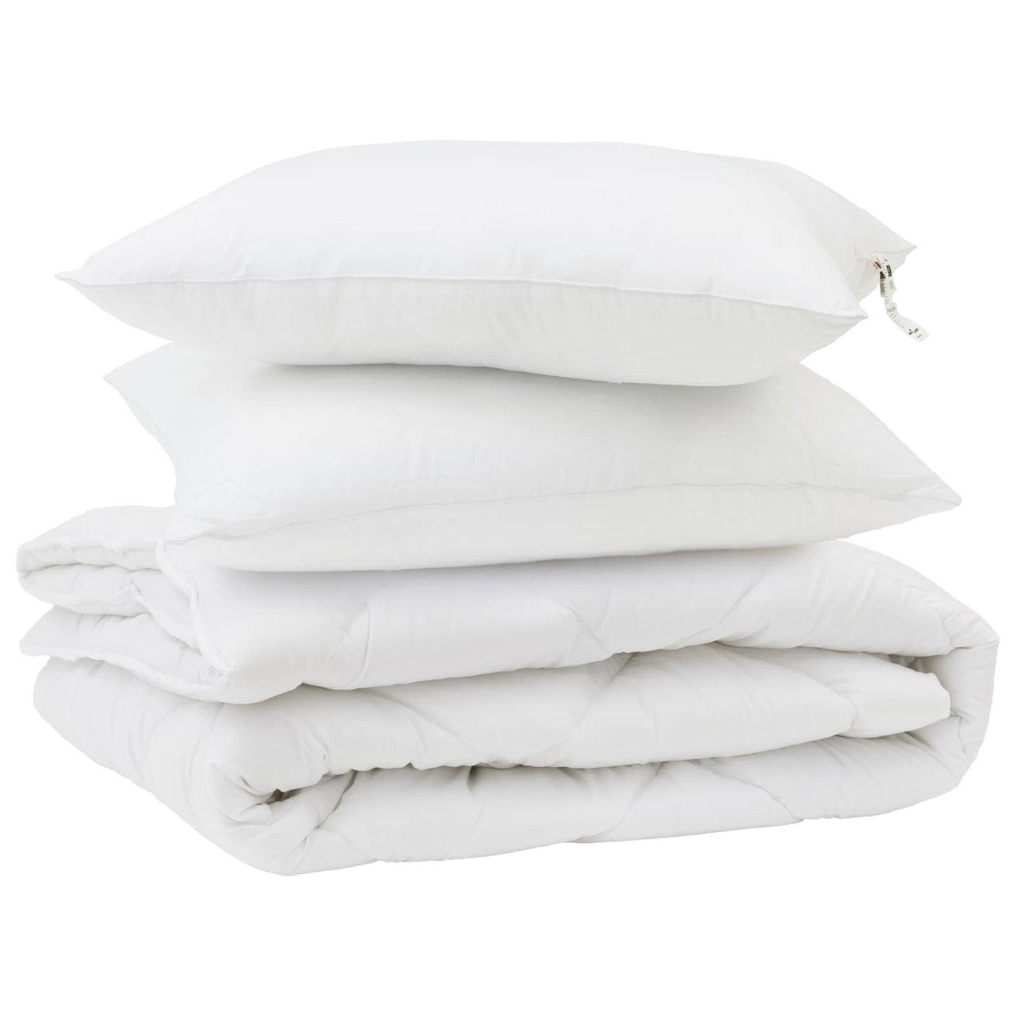 Duvet with pillows 3 pcs White Microfiber