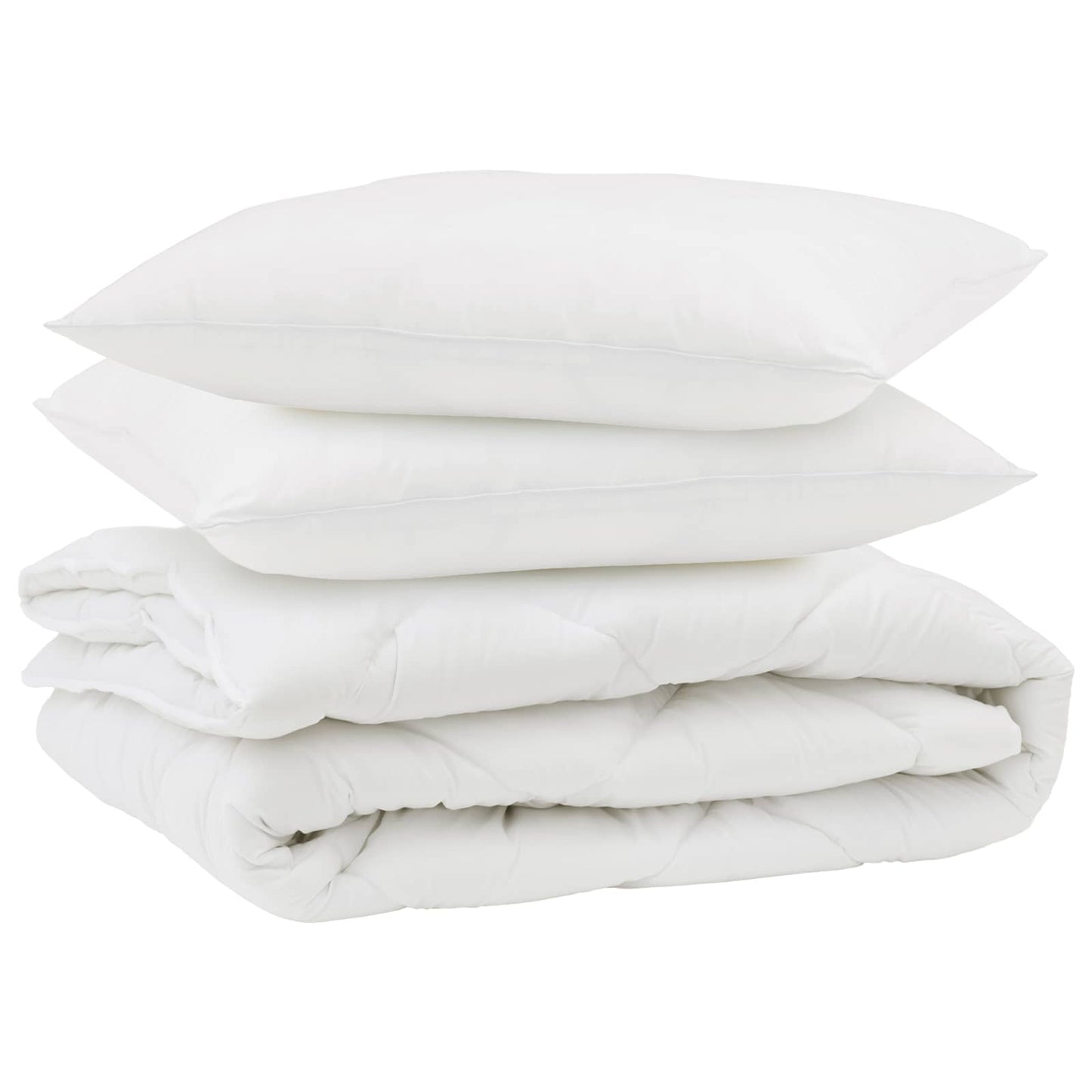 Duvet with Pillows 3 pcs White Microfiber