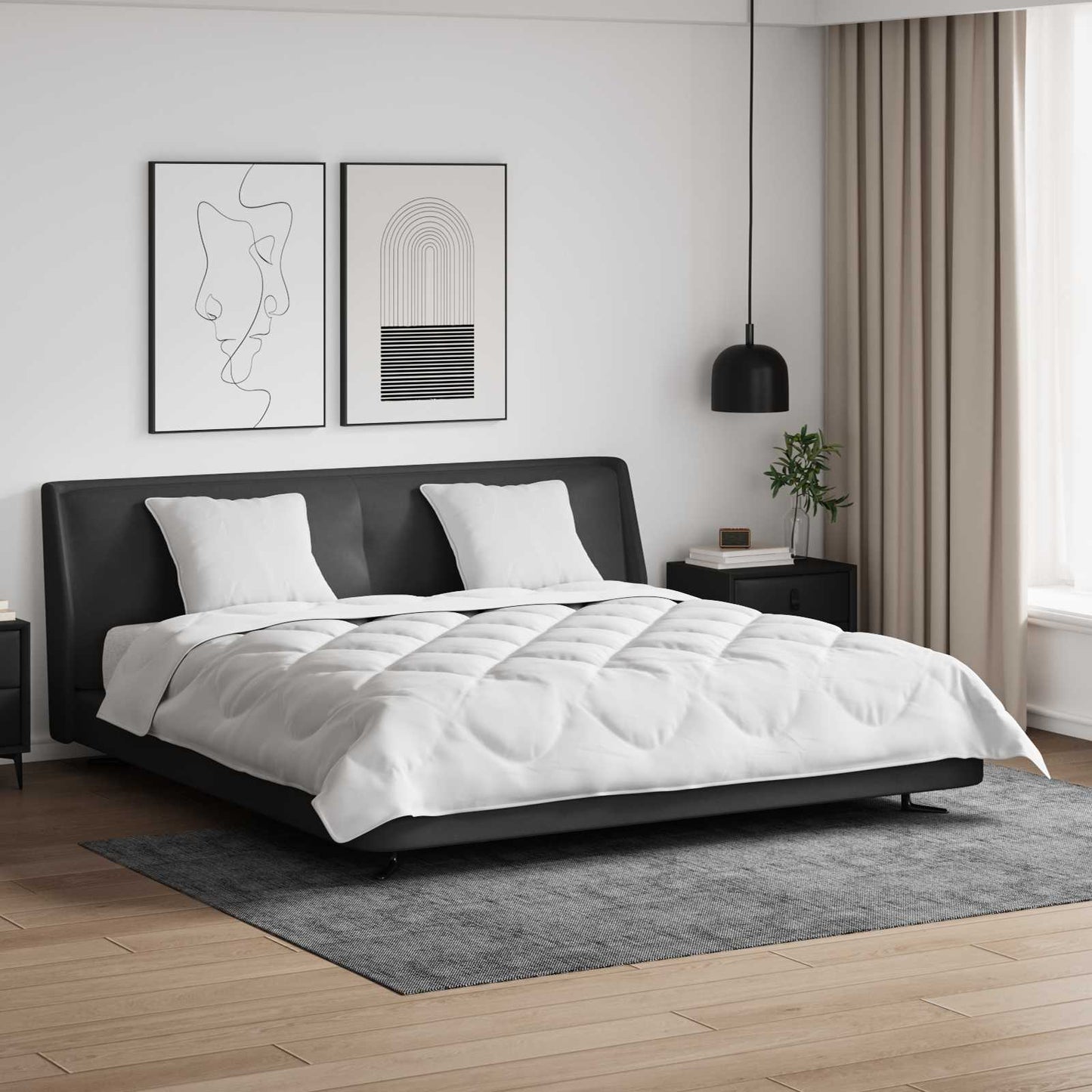 Duvet with Pillows 3 pcs White Microfiber