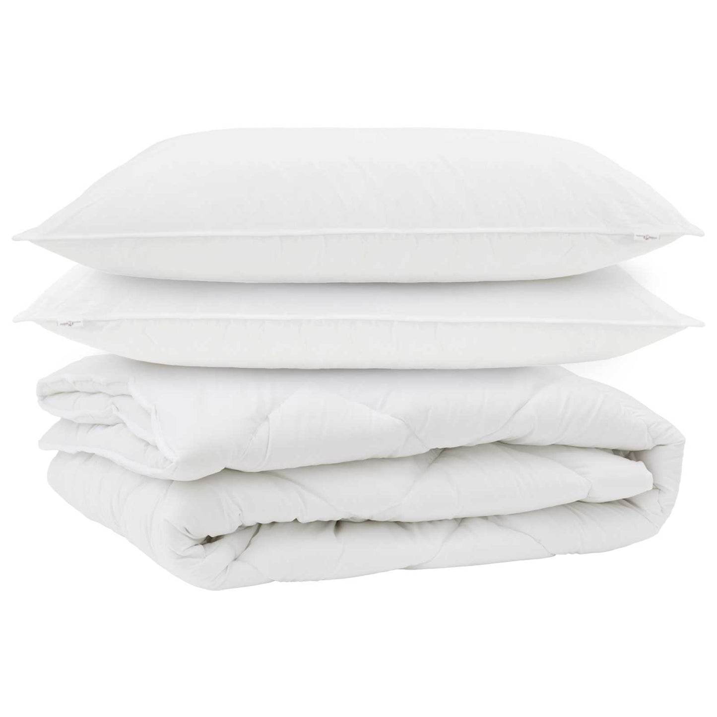 Ganzjahresbettdecke mit Kissen 3 pcs Weiß Mikrofaser
