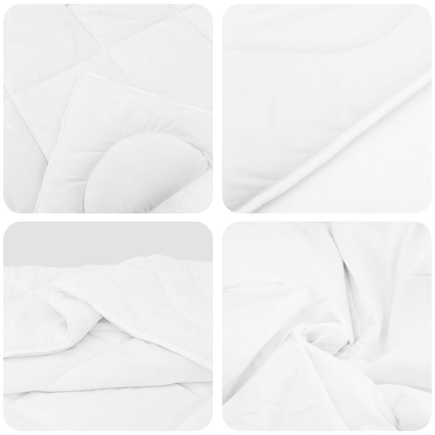 Ganzjahresbettdecke mit Kissen 3 pcs Weiß Mikrofaser