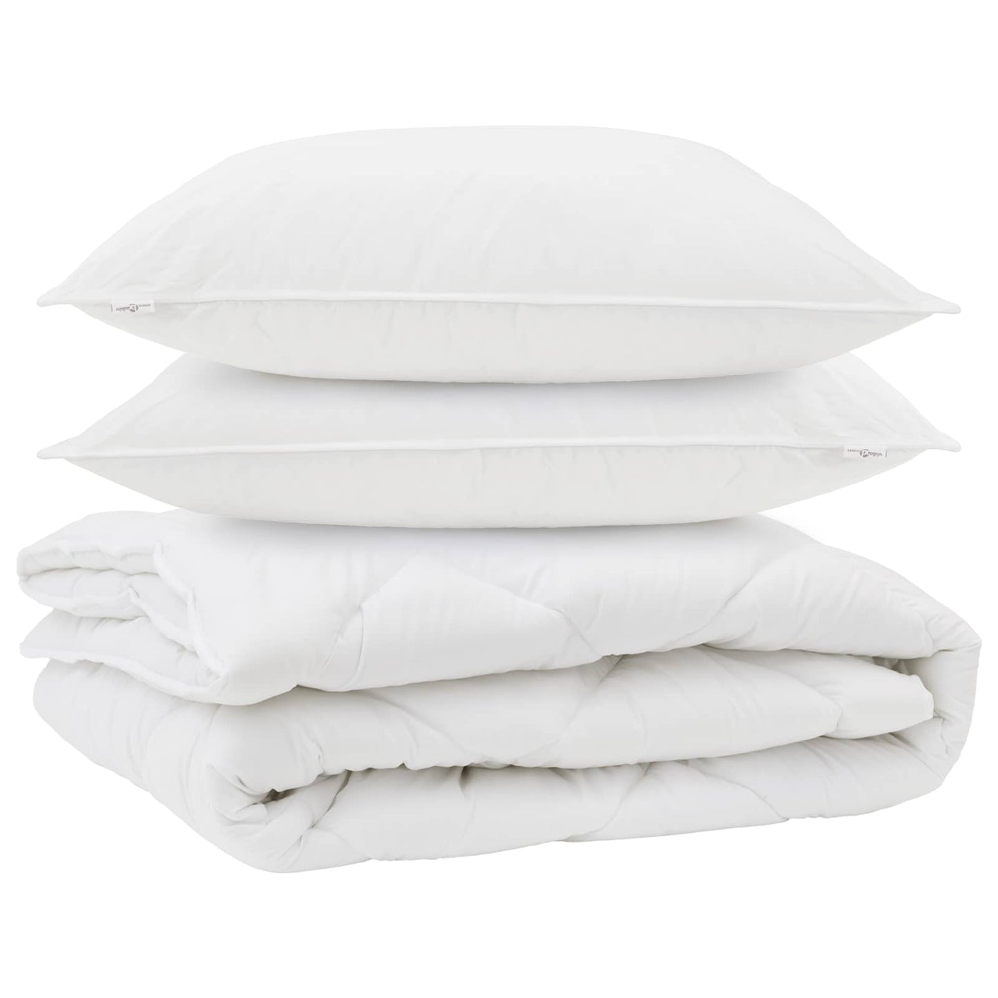 Couette toutes saisons avec oreiller 3 pièces Blanc Microfibre