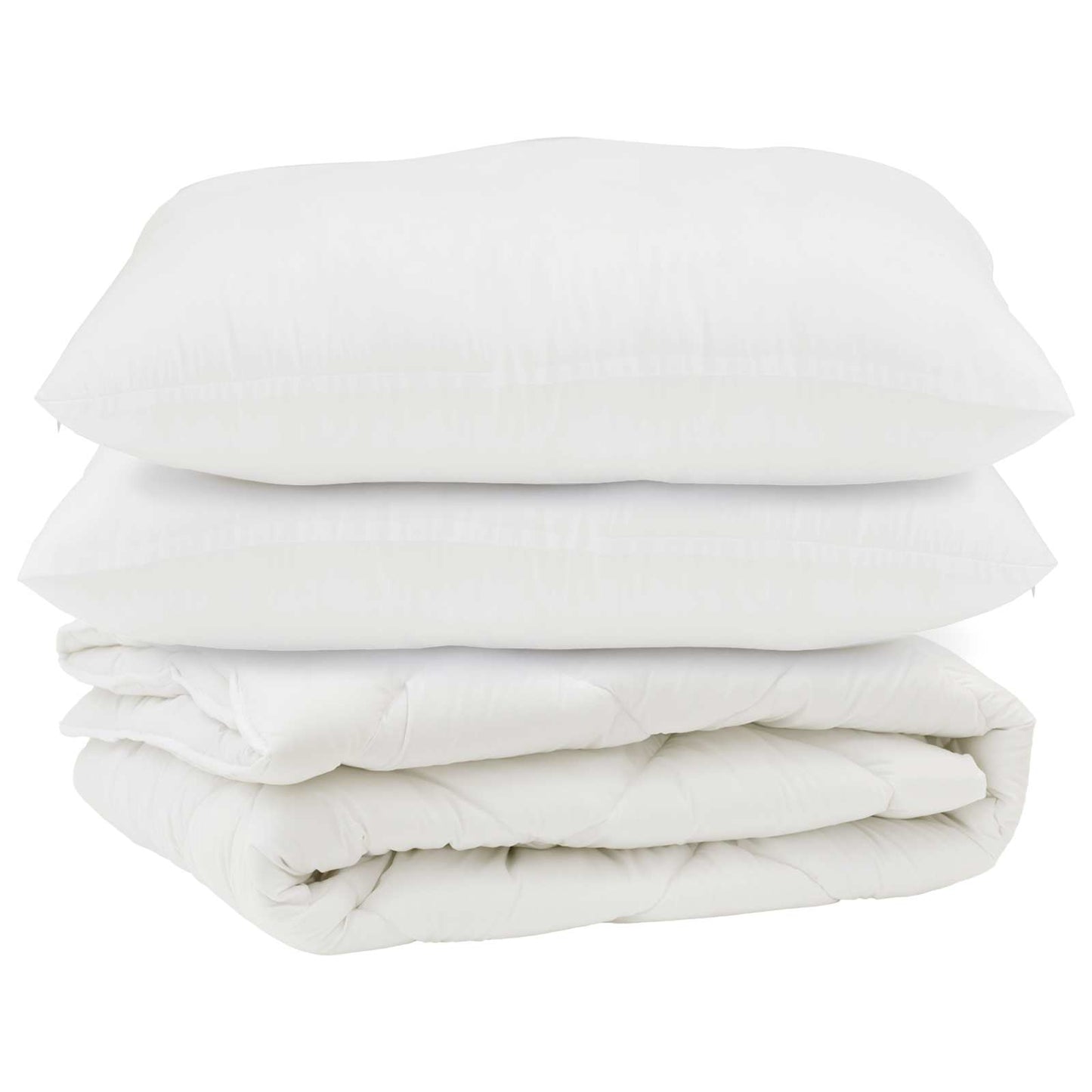 Duvet with Pillows 3 pcs White Microfiber
