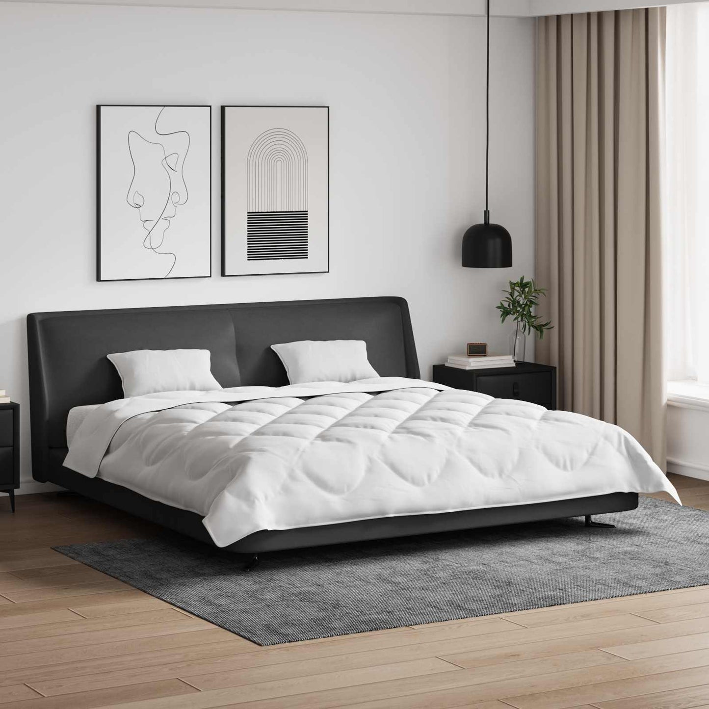 Duvet with pillows 3 pcs White Microfiber
