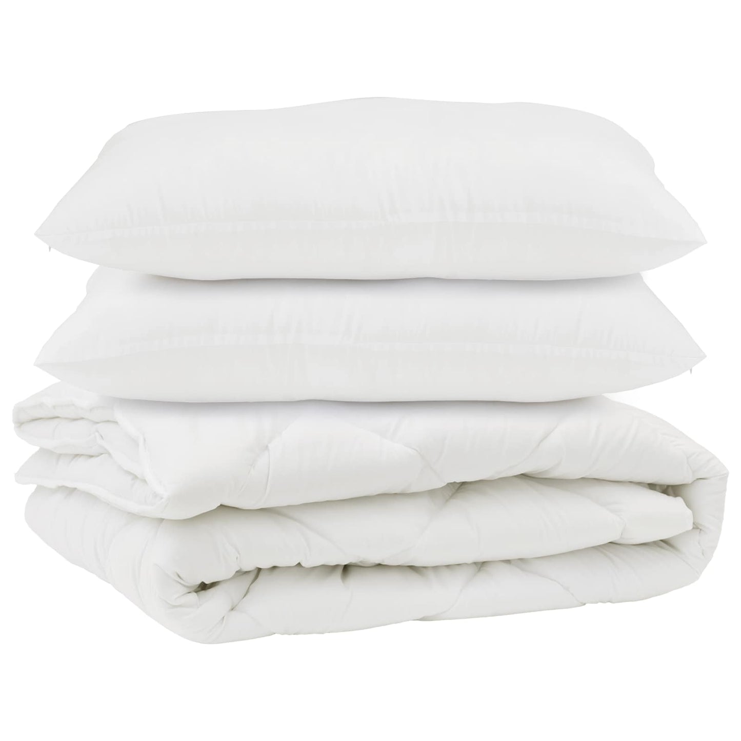Duvet with pillows 3 pcs White Microfiber