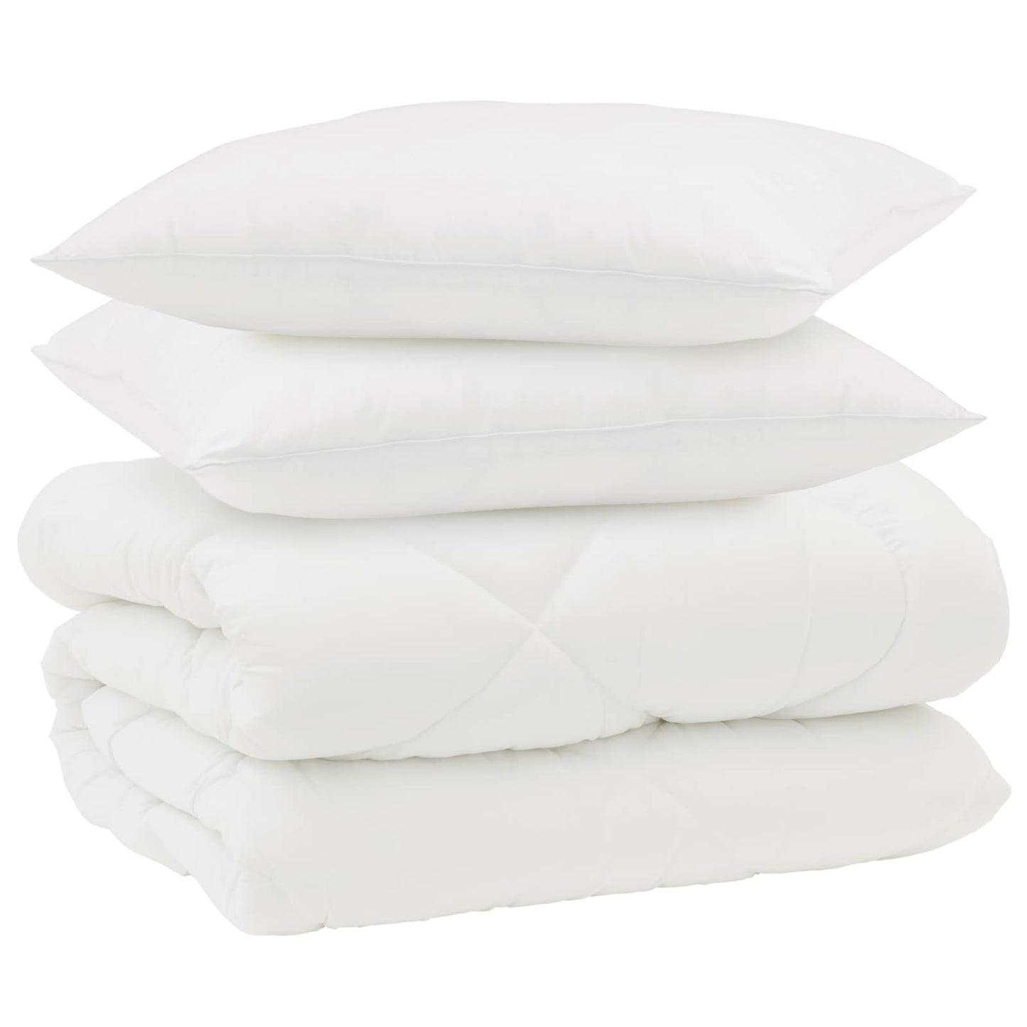 Couette d'hiver avec oreiller 3 pcs Blanc Microfibre