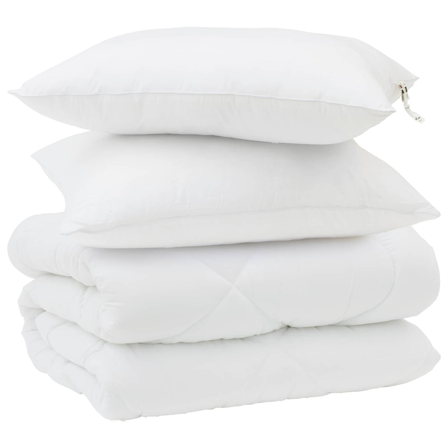 Couette d'hiver avec oreiller 3 pcs Blanc Microfibre