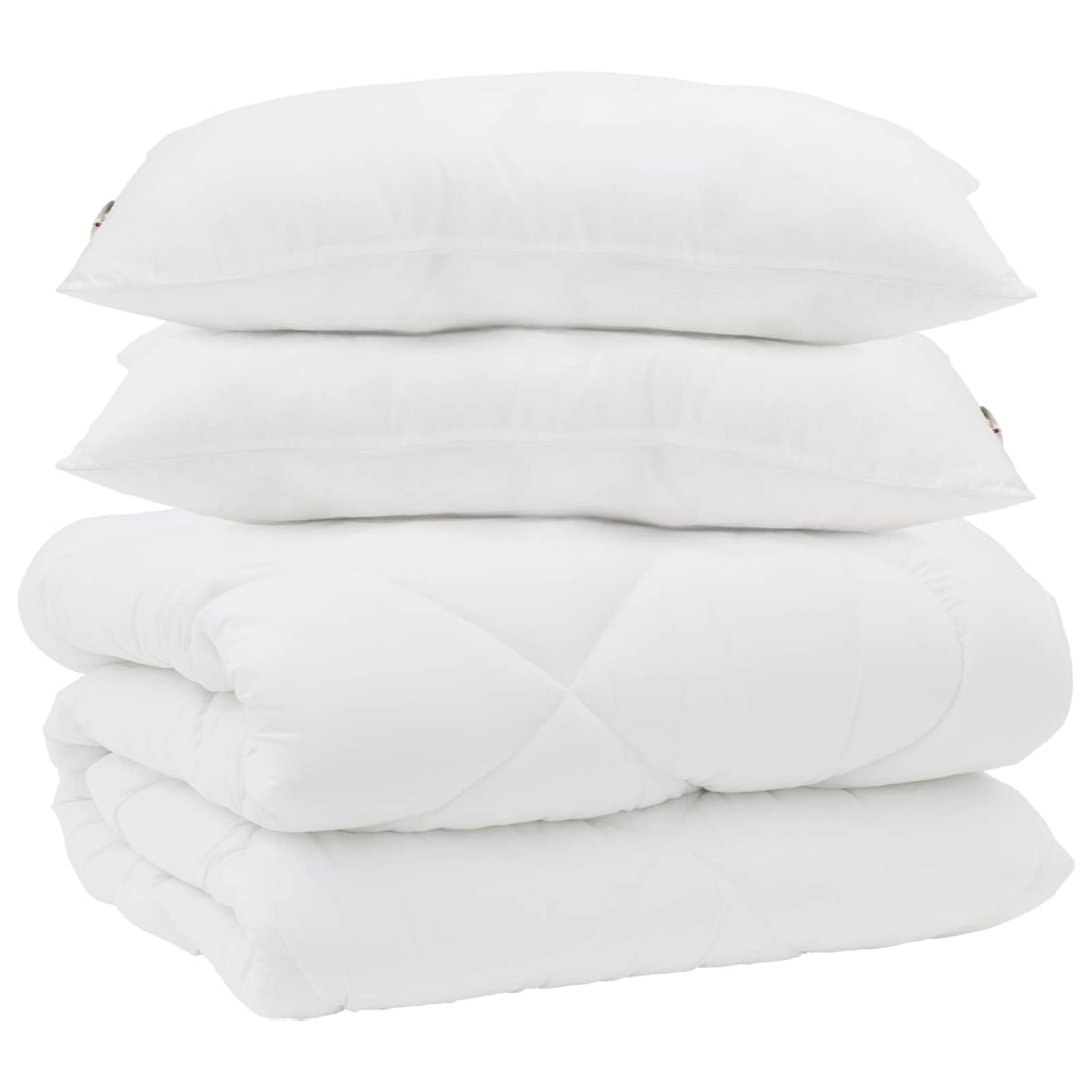 Winterbettdecke mit Kissen 3 pcs Weiß Mikrofaser