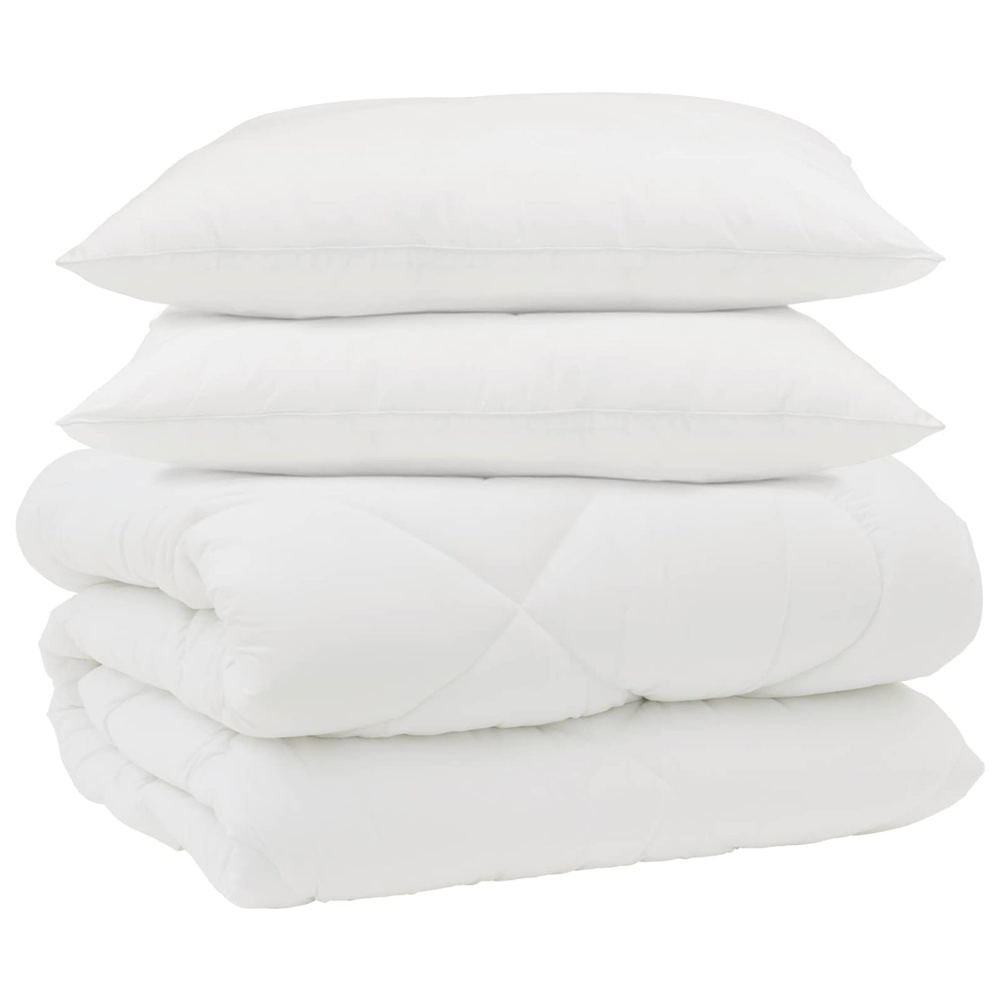 Winter Duvet with Pillows 3 pcs White Microfiber