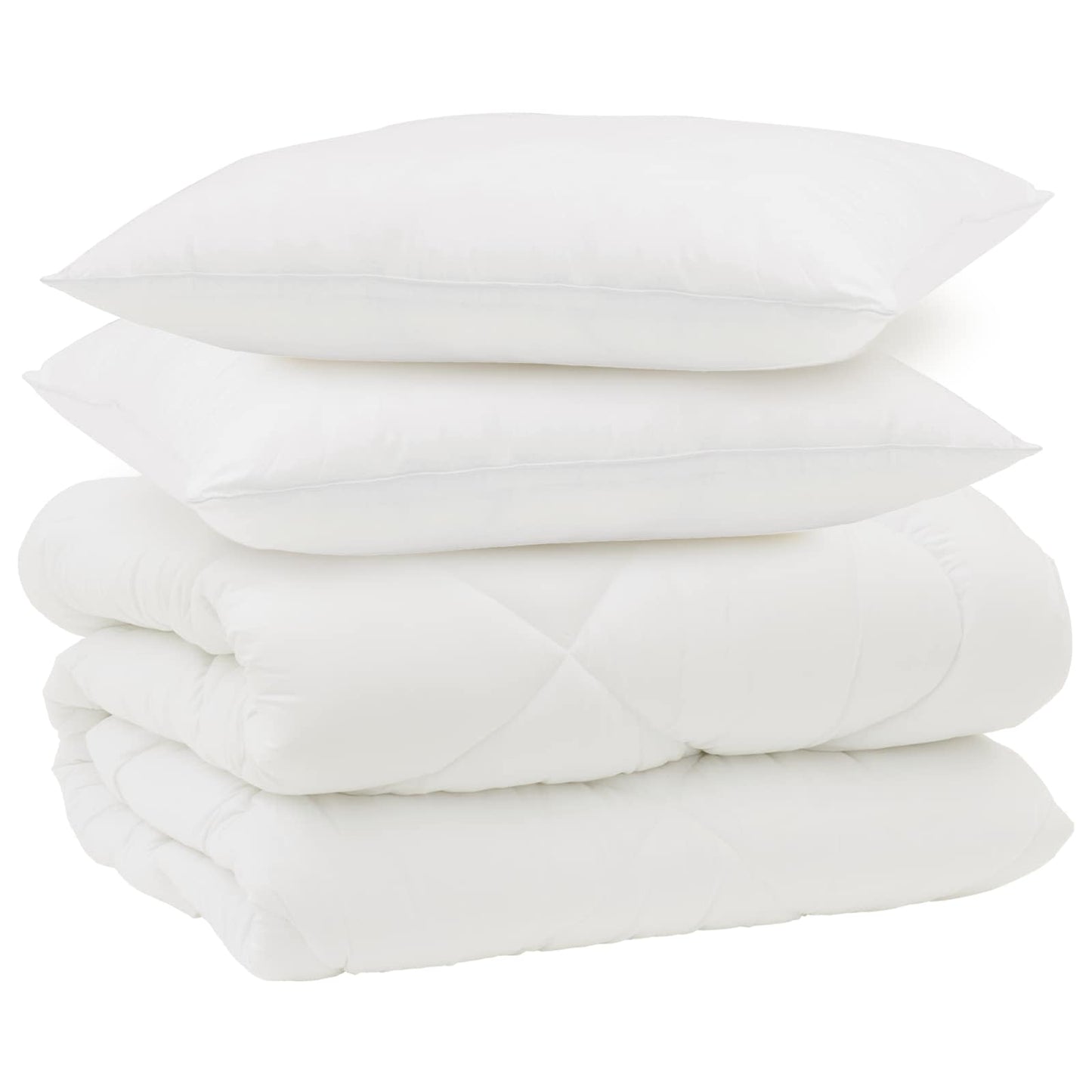 Winterbettdecke mit Kissen 3 pcs Weiß Mikrofaser