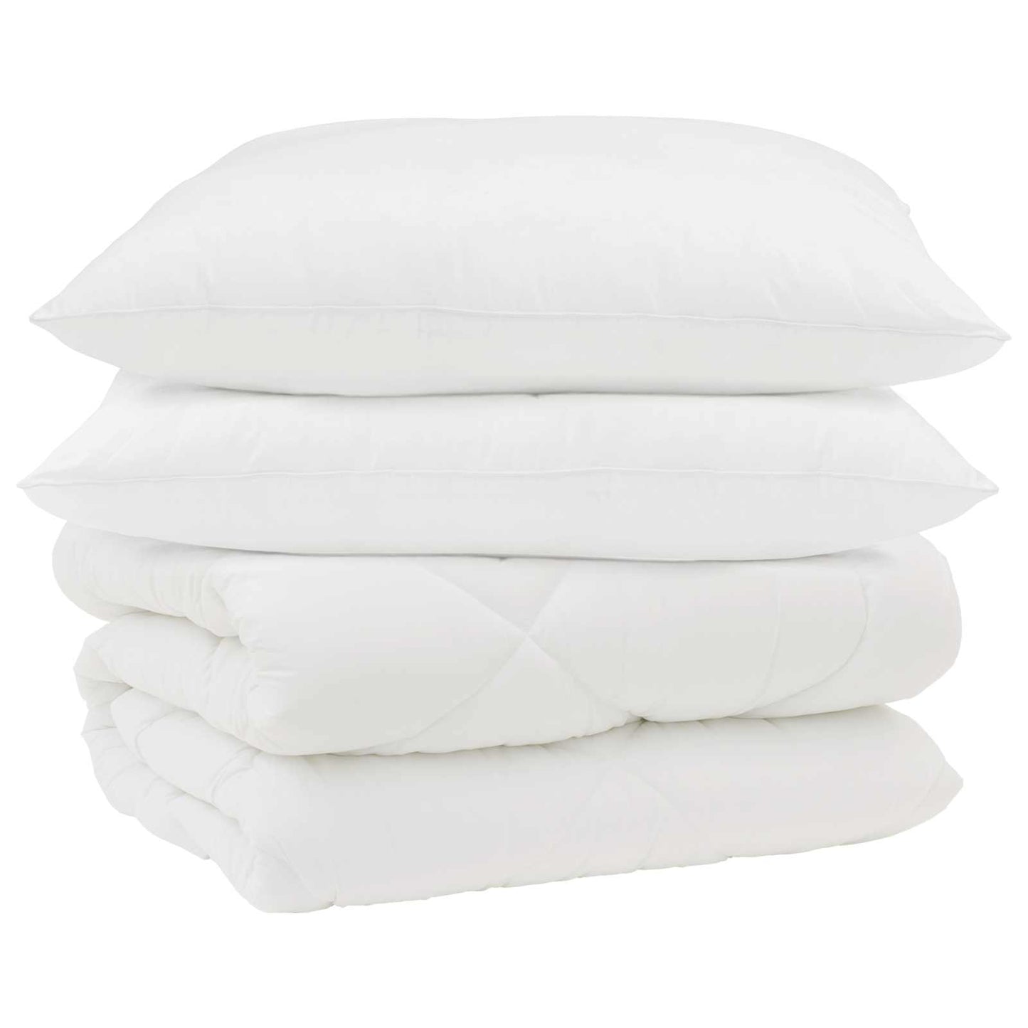 Winterbettdecke mit Kissen 3 pcs Weiß Mikrofaser