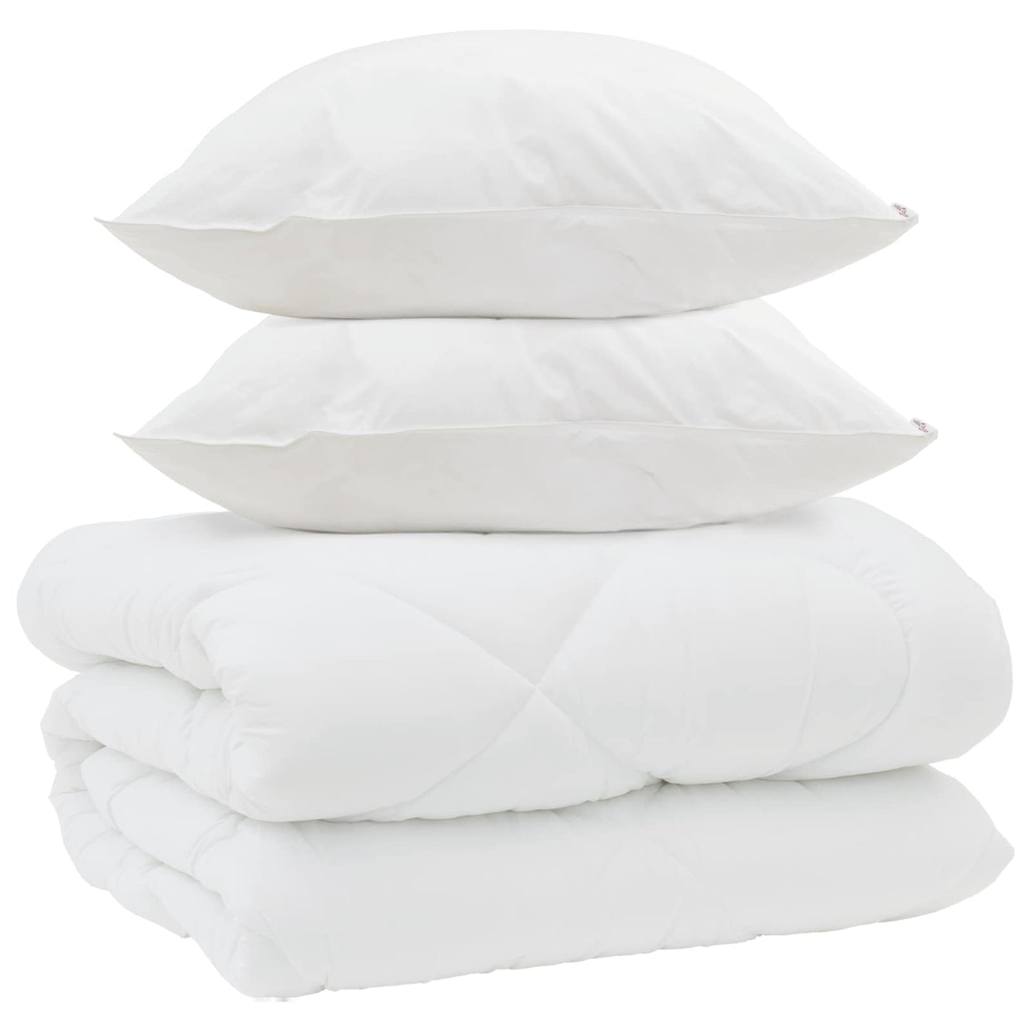 Couette d'hiver avec oreiller 3 pièces Blanc Microfibre