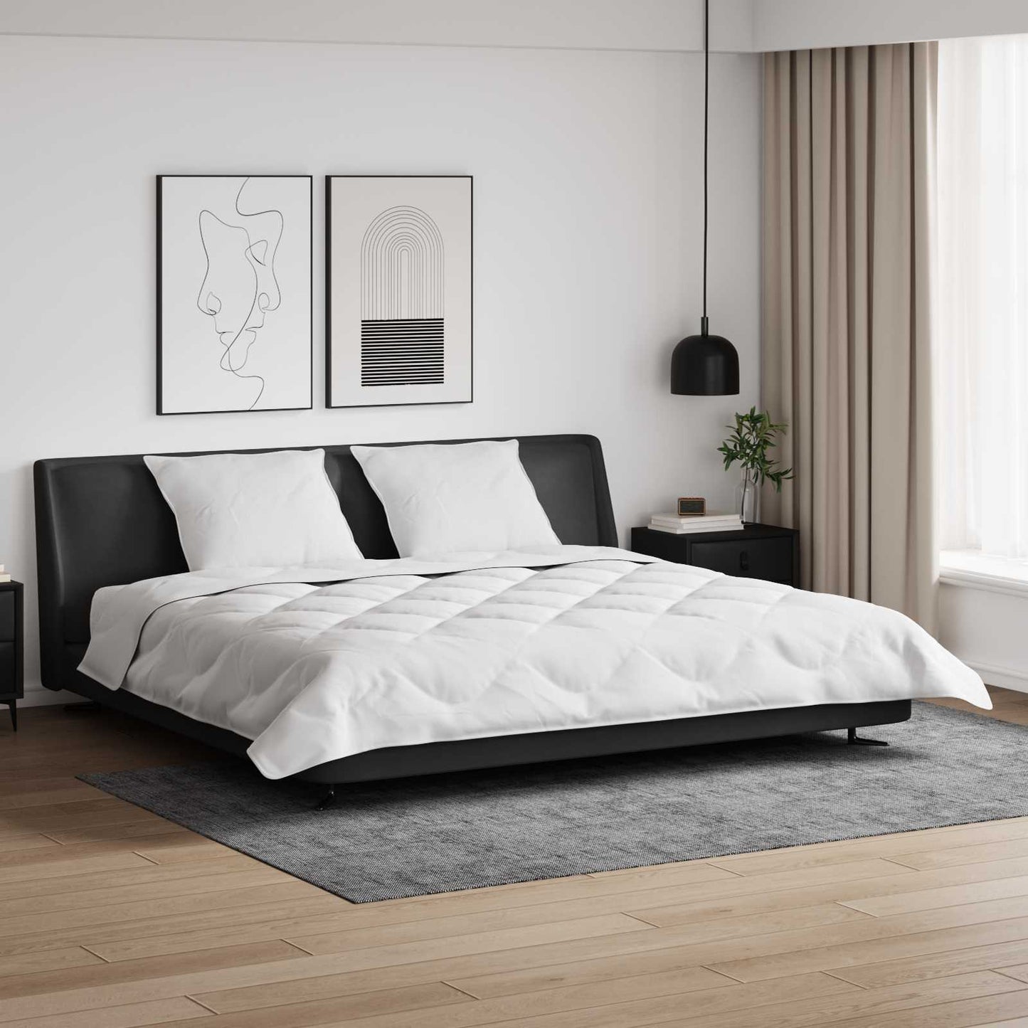 Winter Duvet with Pillows 3 pcs White Microfiber