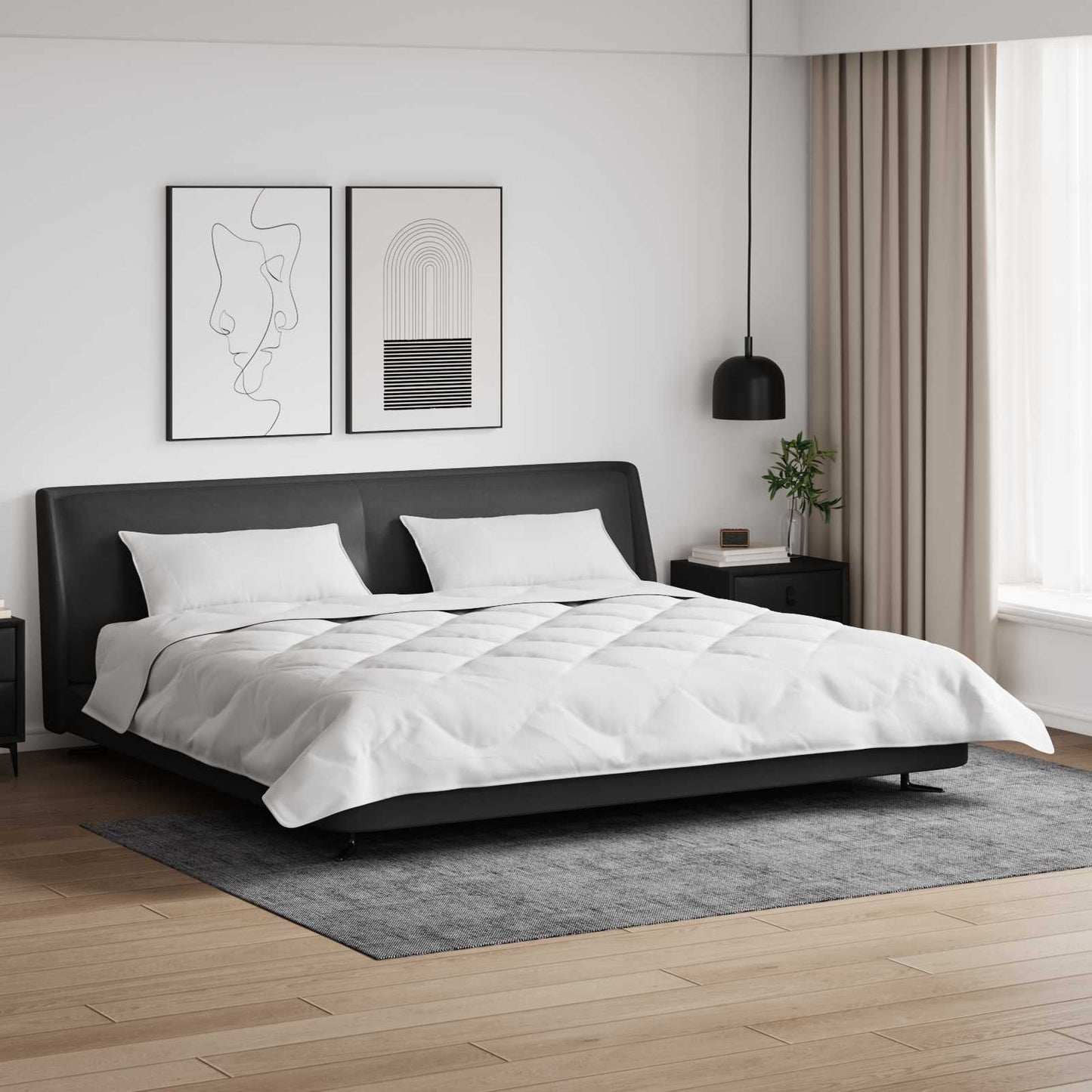 Couette d'hiver avec oreiller 3 pièces Blanc Microfibre