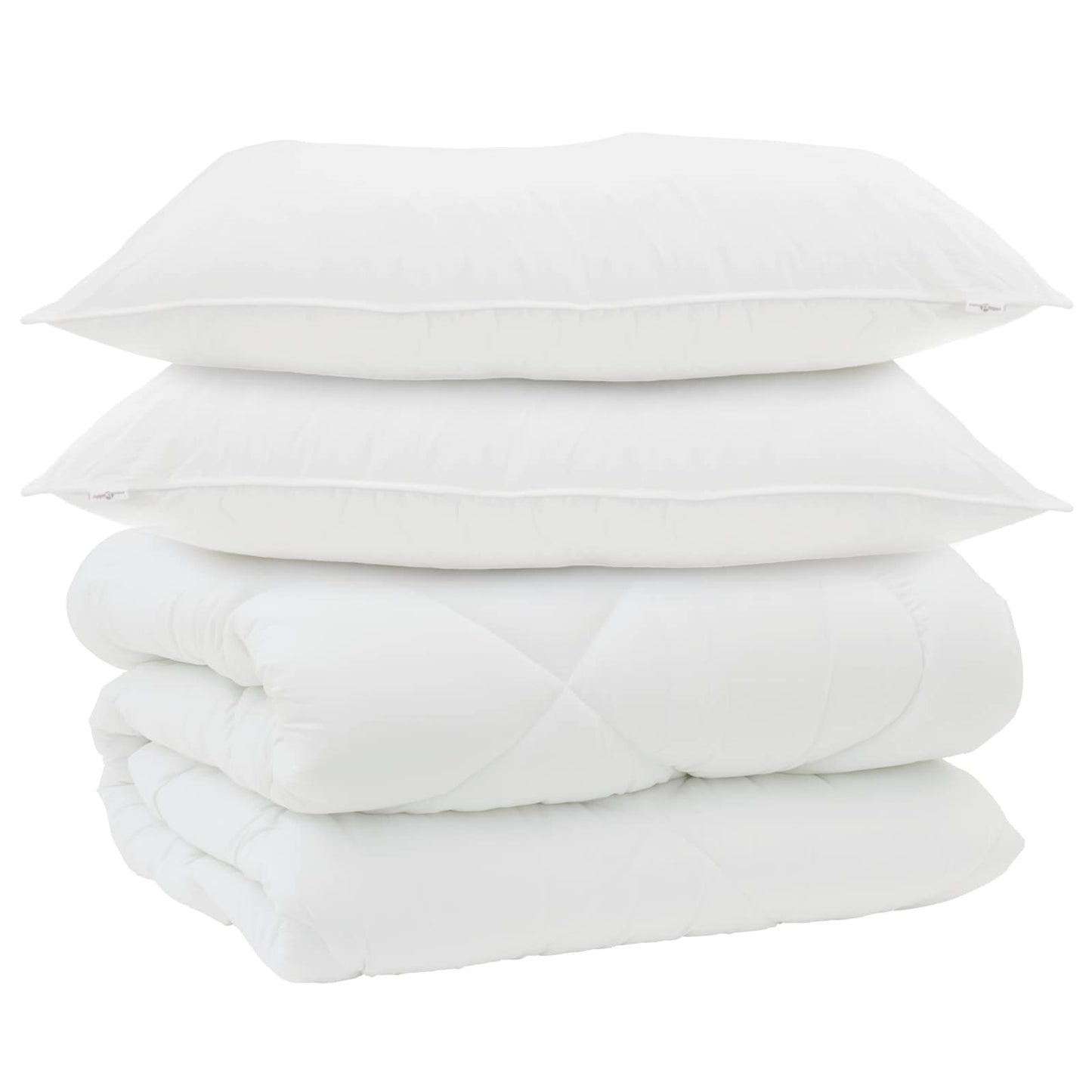 Couette d'hiver avec oreiller 3 pièces Blanc Microfibre