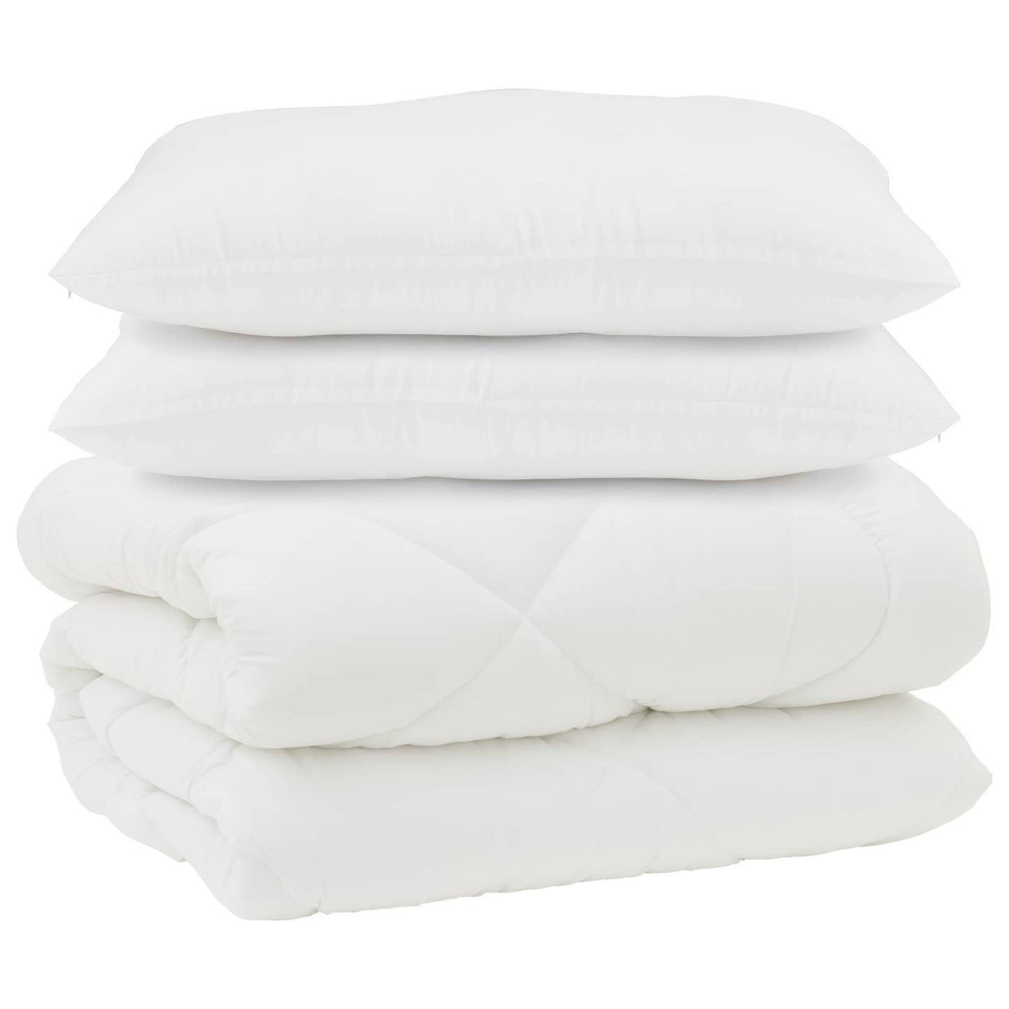 Duvet with pillows 3 pcs White Microfiber and down feathers