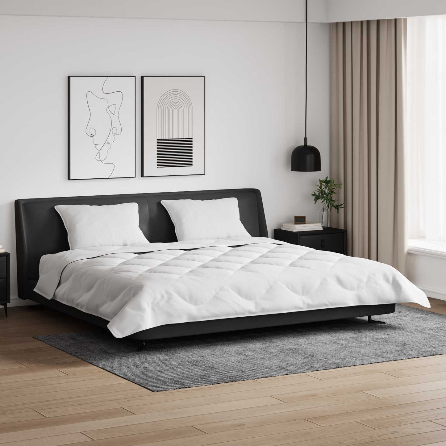 Duvet with pillows 3 pcs White Microfiber and down feathers
