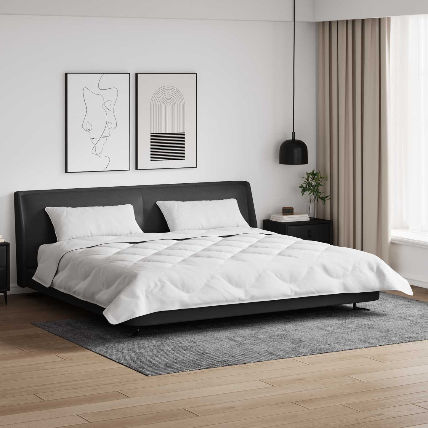 Duvet with pillows 3 pcs White Microfiber and down feathers