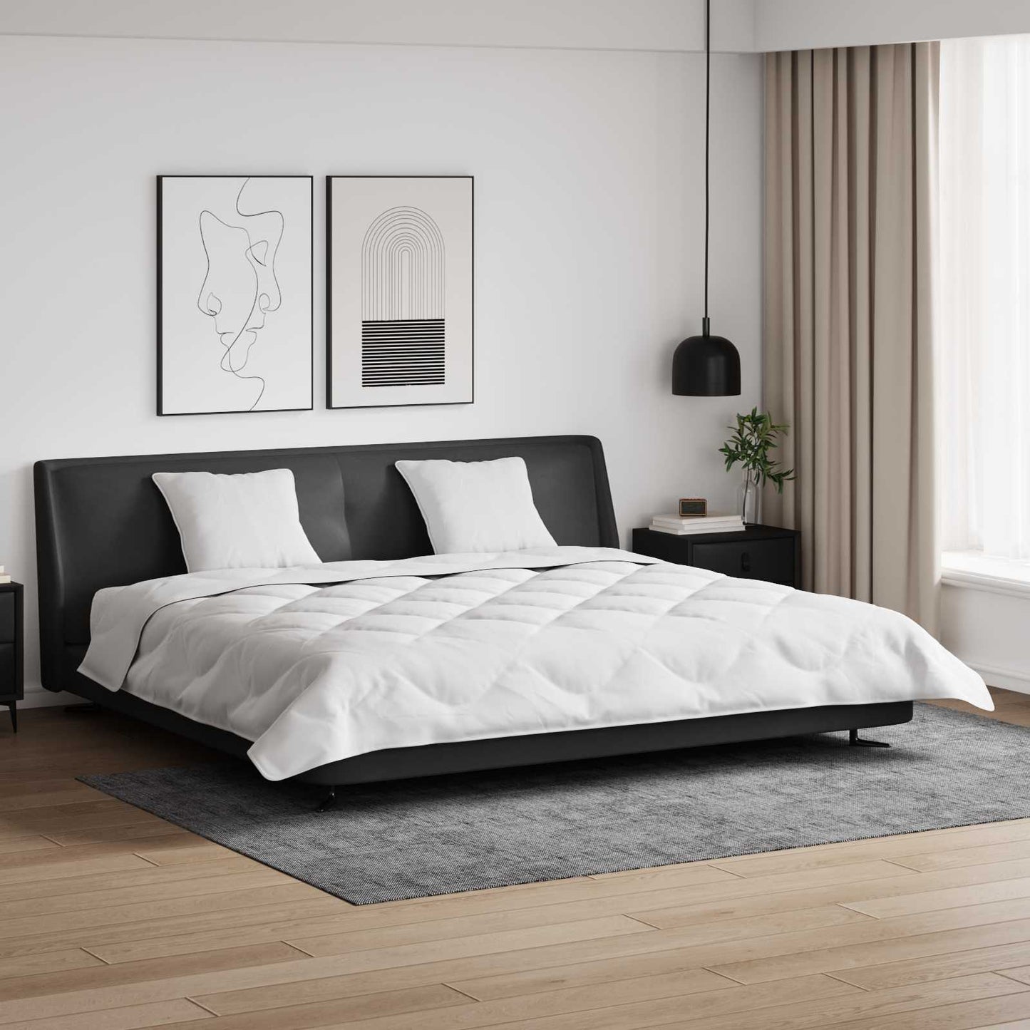 Duvet with pillows 3 pcs White Microfiber and down feathers