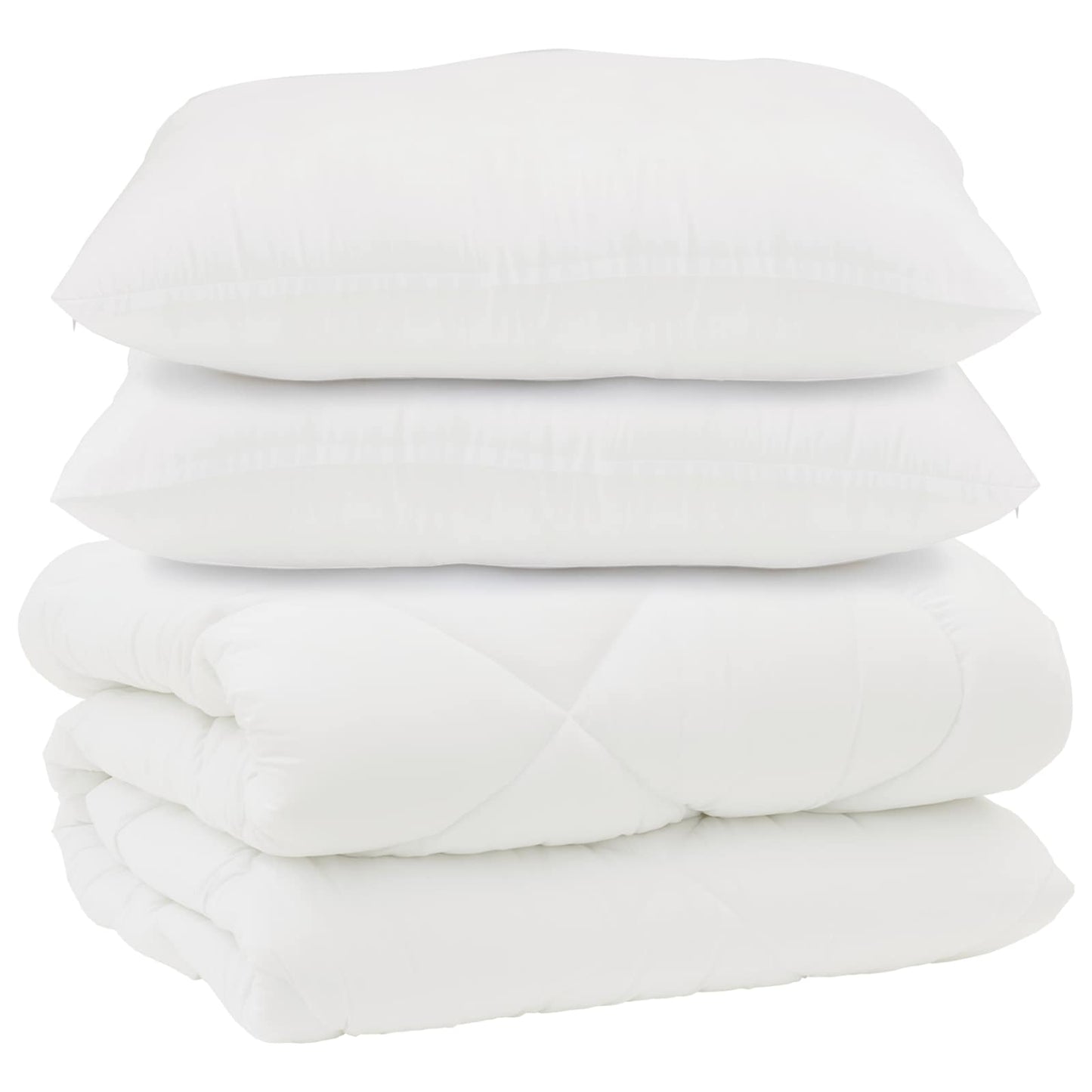 Duvet with pillows 3 pcs White Microfiber and down feathers
