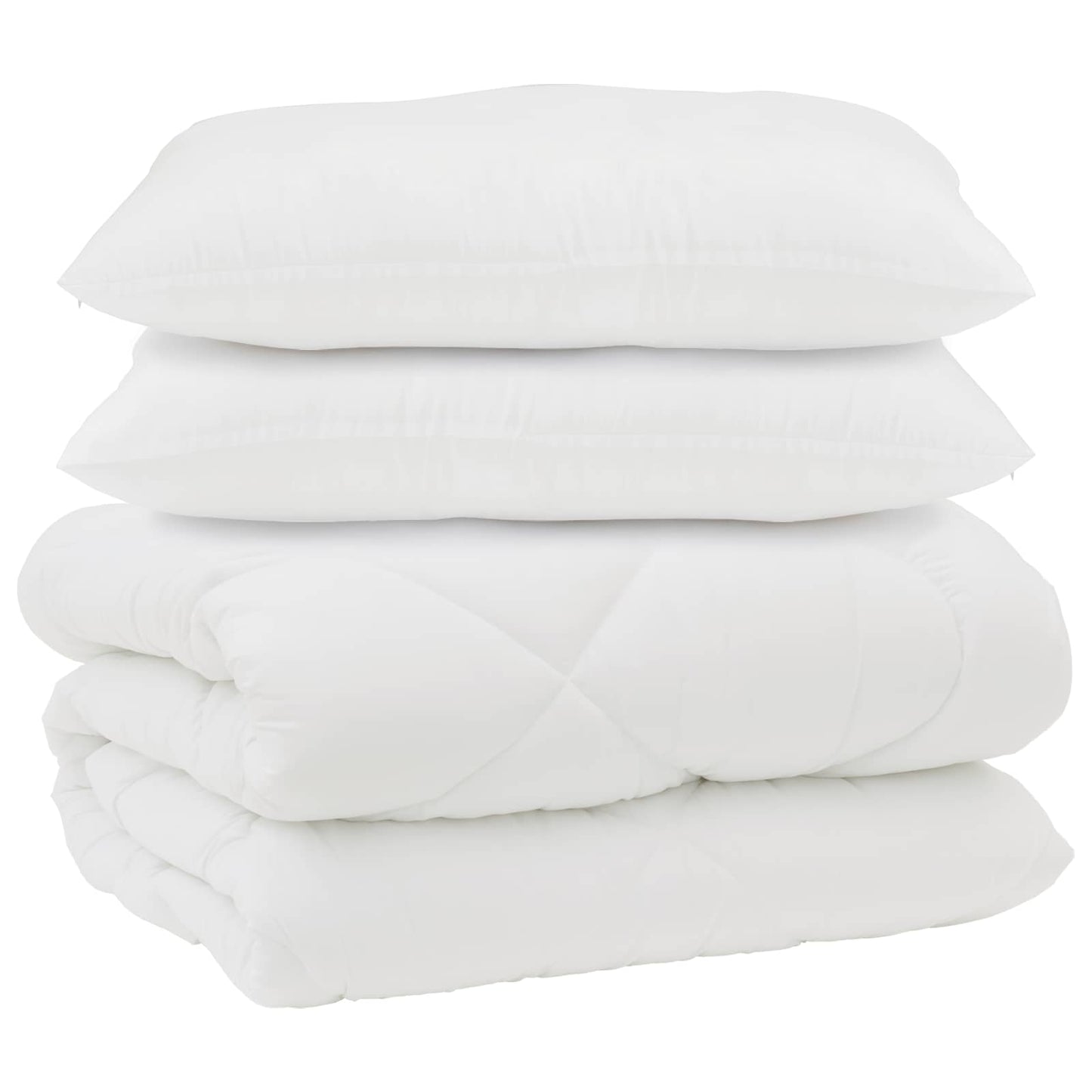 Duvet with pillows 3 pcs White Microfiber and down feathers