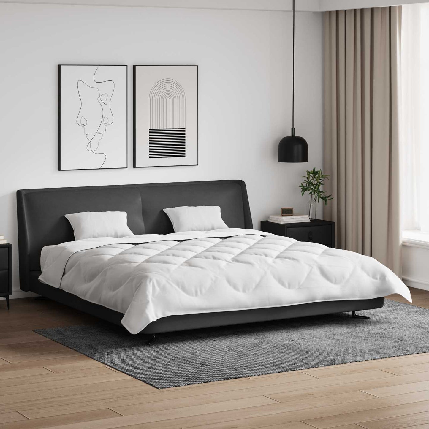 Duvet Set 3 pcs White Microfiber and Down Feathers