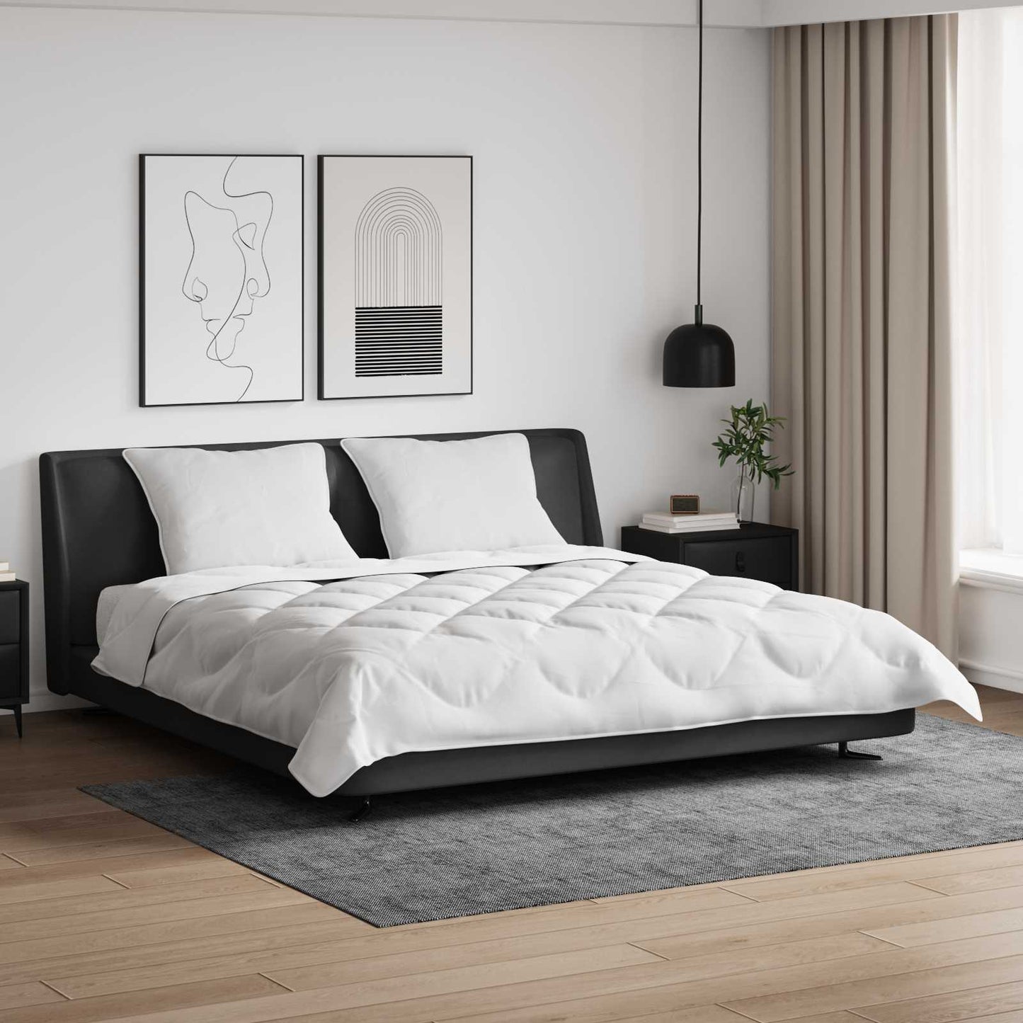 Duvet Set 3 pcs White Microfiber and Down Feathers