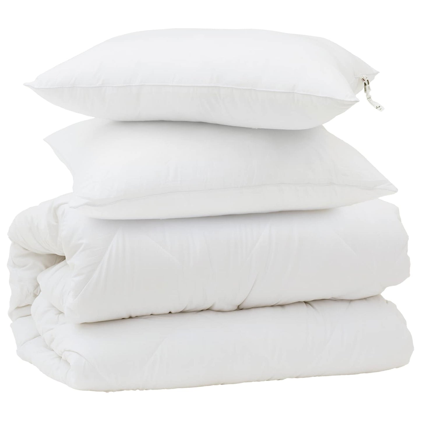 Ensemble de couettes 3 pièces blanc microfibre et plumes de duvet