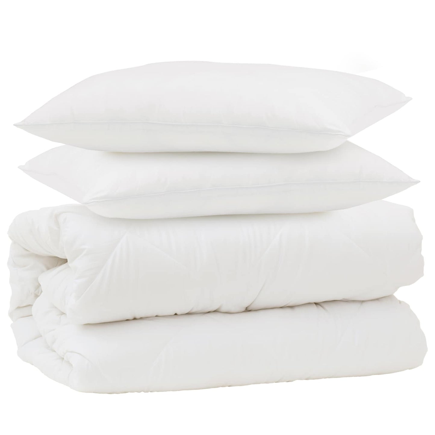 Ensemble de couettes 3 pièces blanc microfibre et duvet
