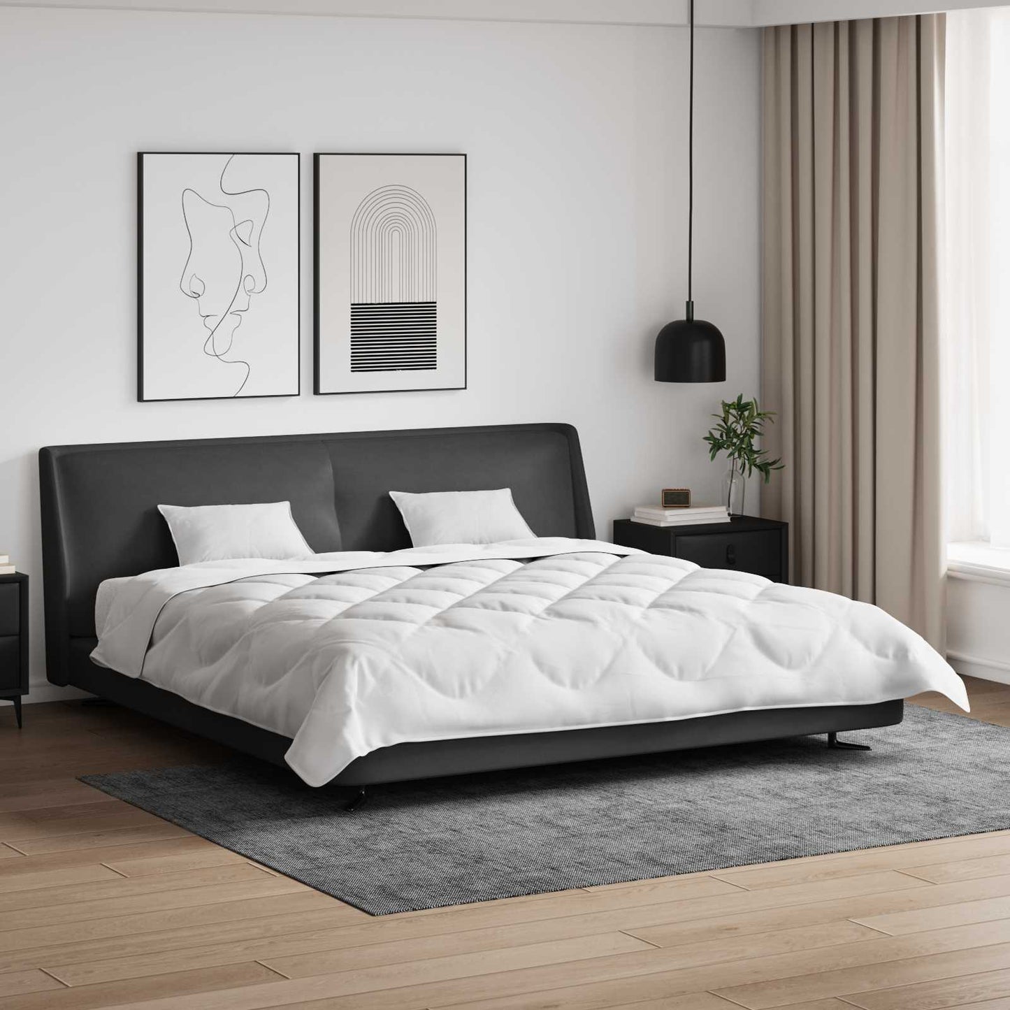 Couette avec oreiller avec oreiller 3 pcs Blanc Microfibre