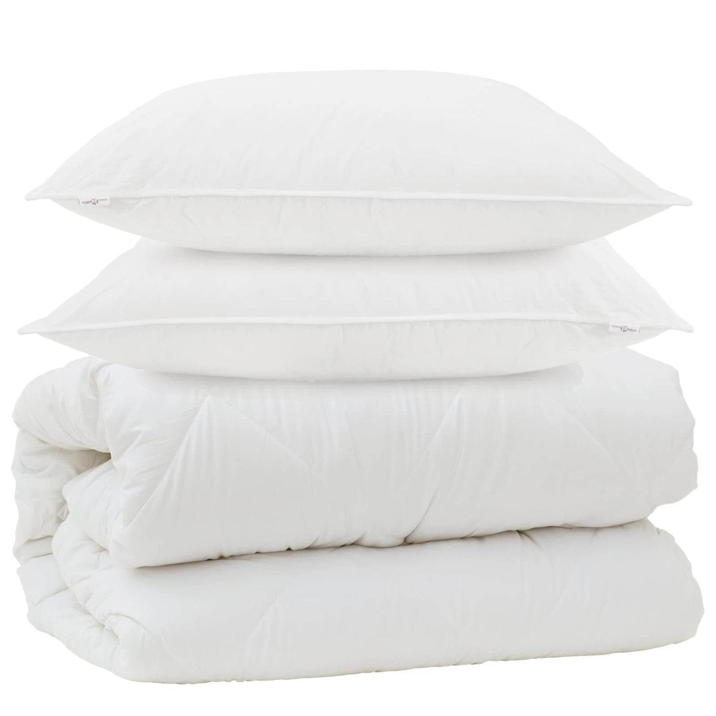 Couette avec oreiller avec oreiller 3 pcs Blanc Microfibre