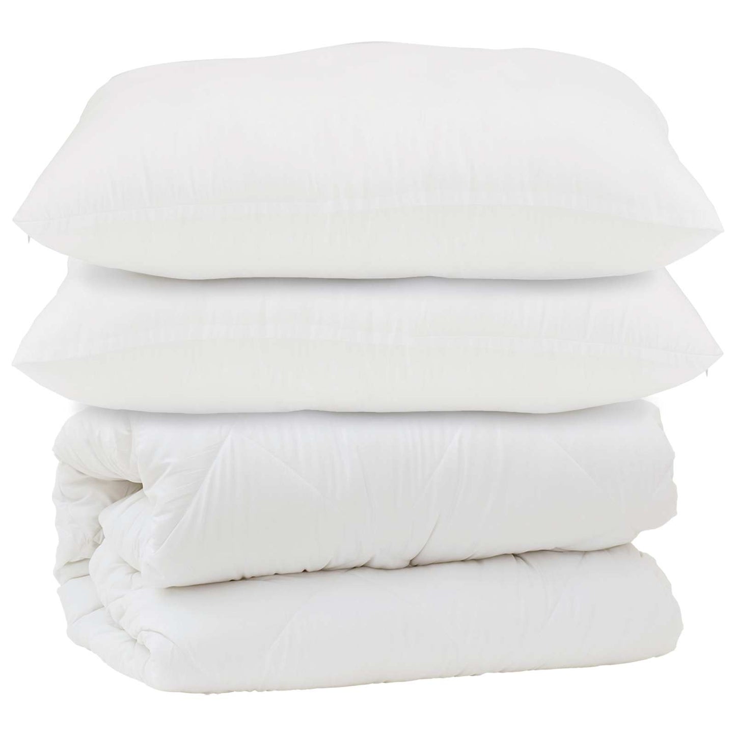 Duvet with pillows 3 pcs White Microfiber