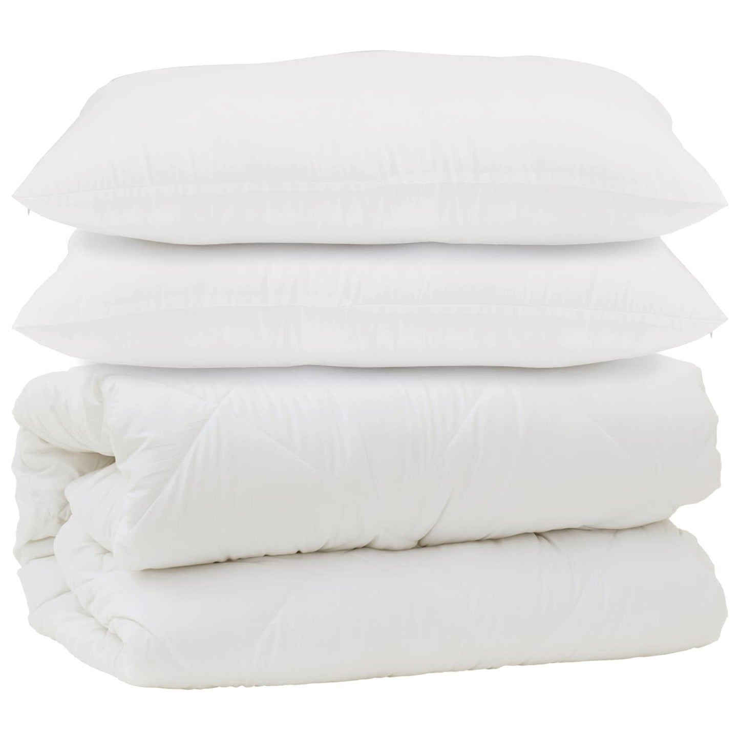 Duvet with pillows 3 pcs White Microfiber