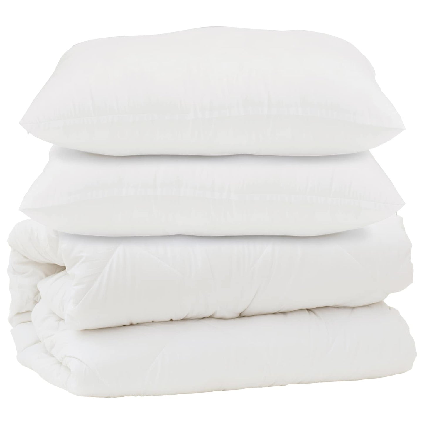 Couette avec oreiller 3 pièces Blanc Microfibre