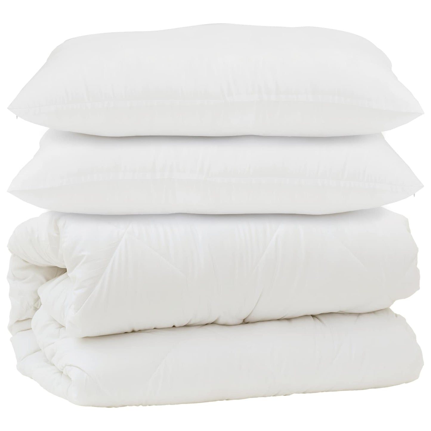 Duvet with pillows 3 pcs White Microfiber