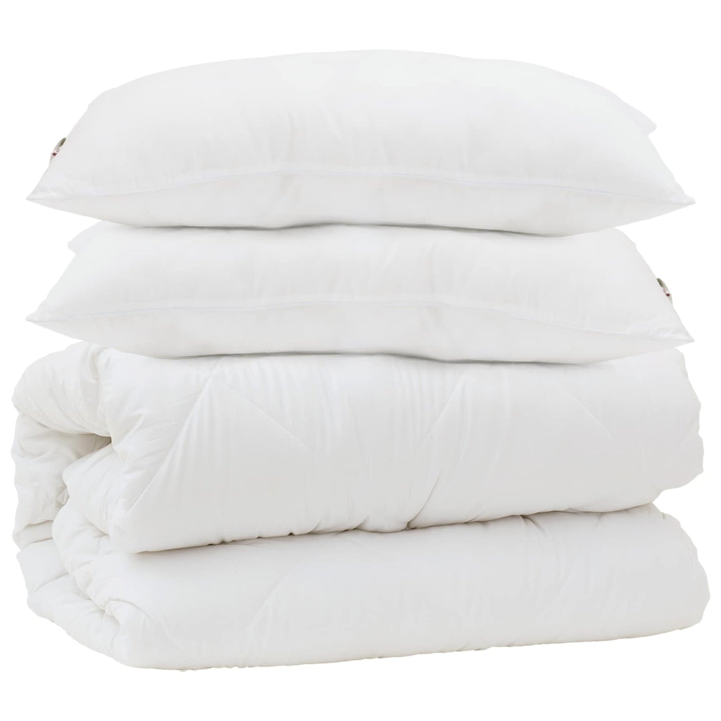 Duvet with pillows 3 pcs White Microfiber