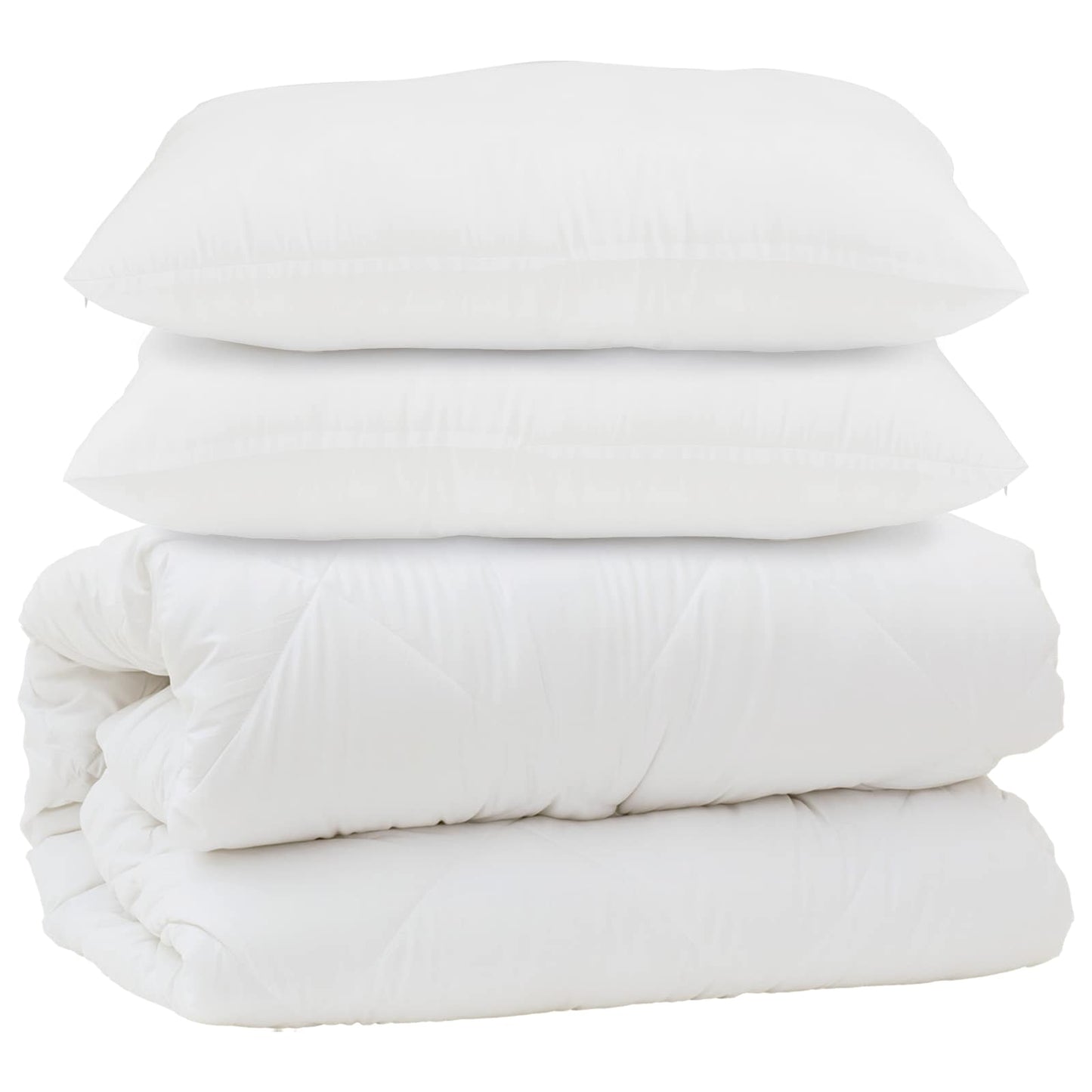 Duvet with pillows 3 pcs White Microfiber
