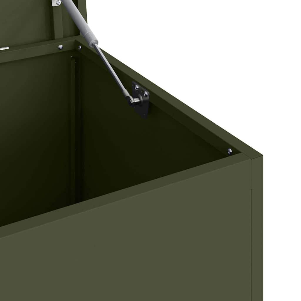Outdoor Storage Box Olive Green 100 x 50.5 x 50 cm Steel